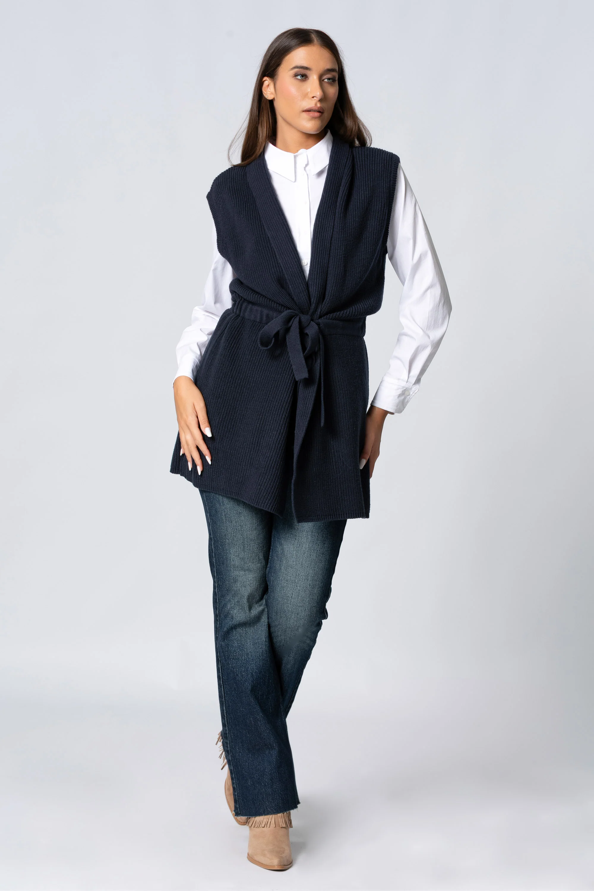 Giet lungo in maglia - Gilet In Maglia KATIAX - Image 2