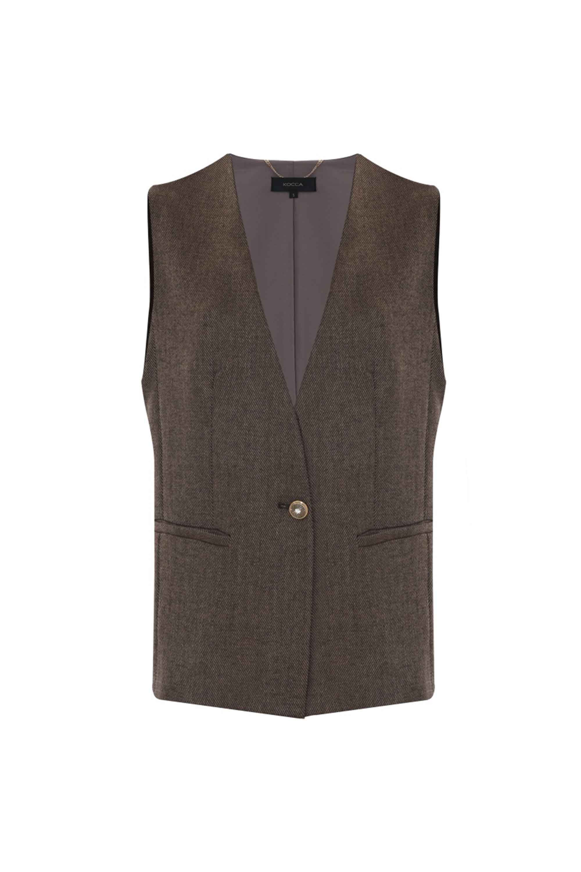 Gilet con bottone gioiello - Gilet Aureliana - Image 5