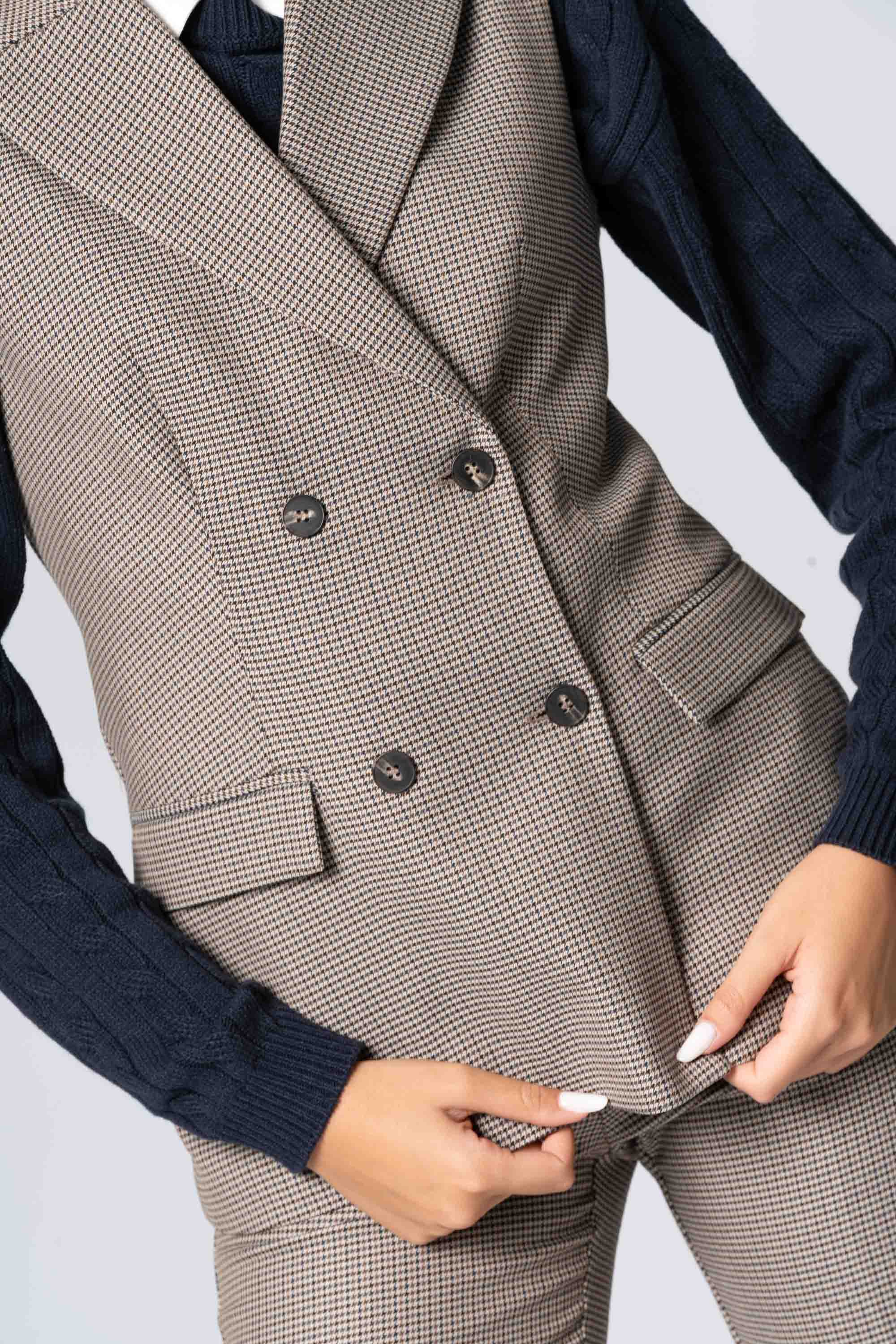 Gilet doppiopetto pied de poule - Gilet Doppio Petto BELUSX - Image 3
