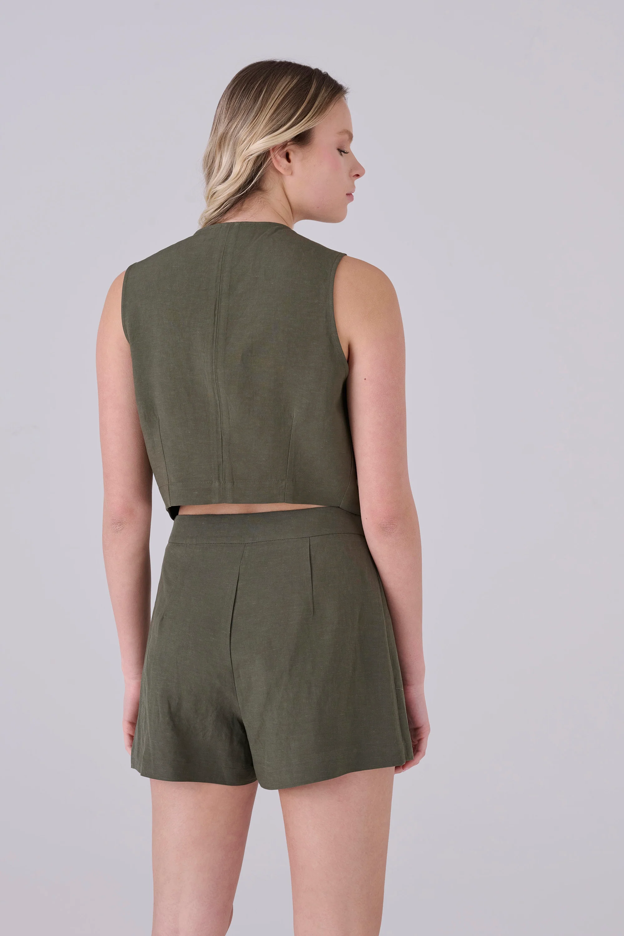 Gilet lino due bottoni - GILET MELORYX - Image 3