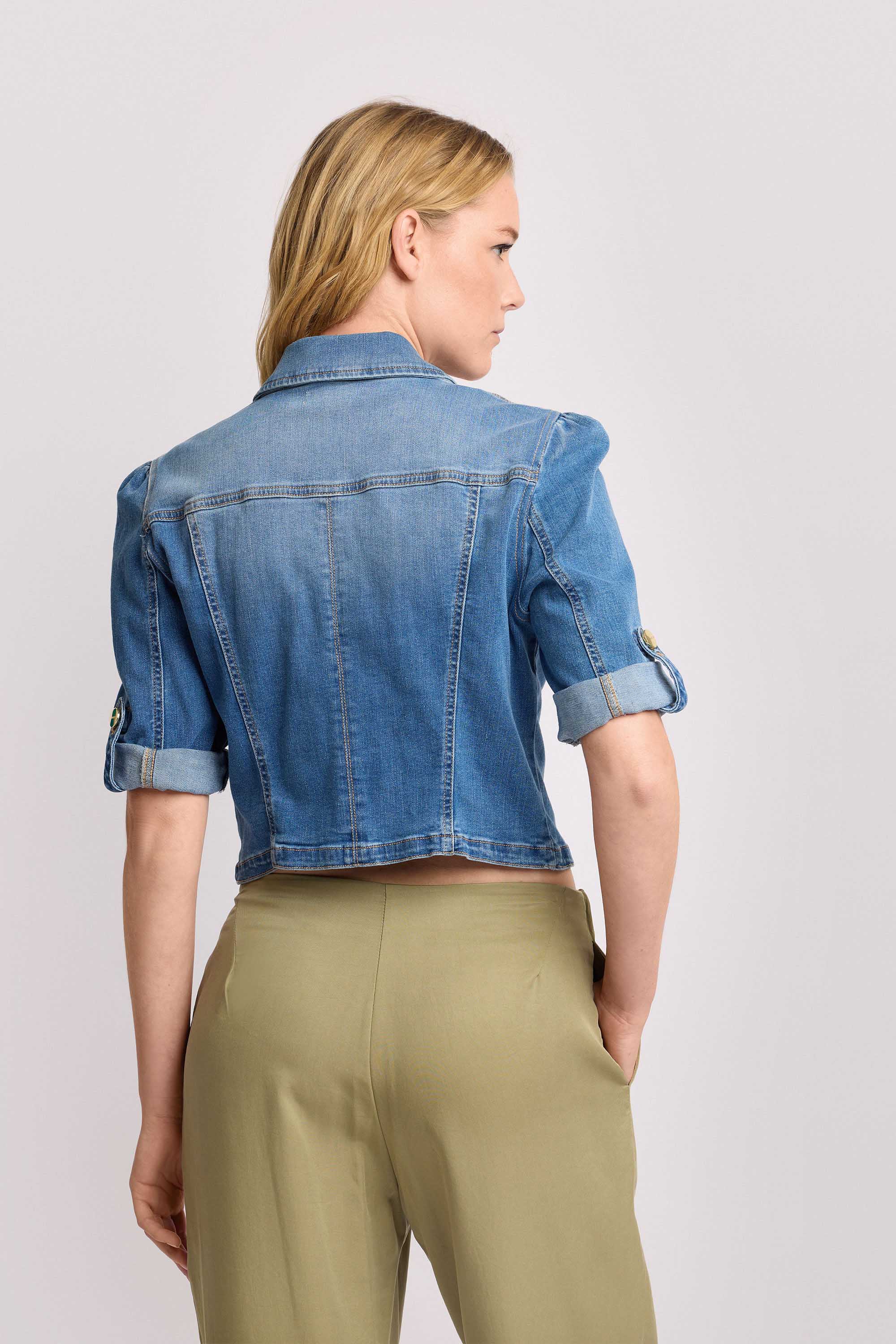 Giubbino in denim taglio cropped - Giubbotto Denim BAKARI - Image 3