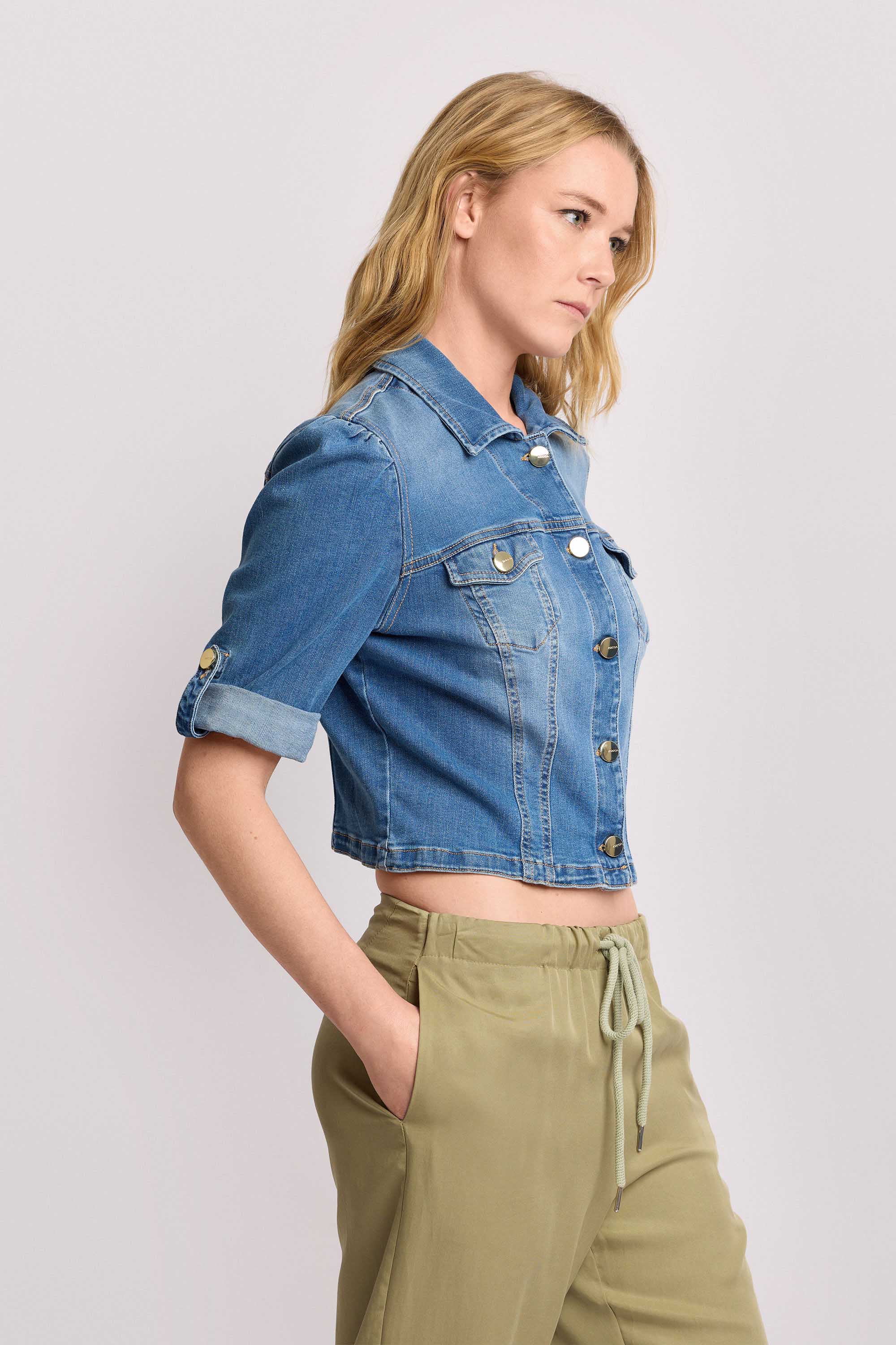 Giubbino in denim taglio cropped - Giubbotto Denim BAKARI - Image 4