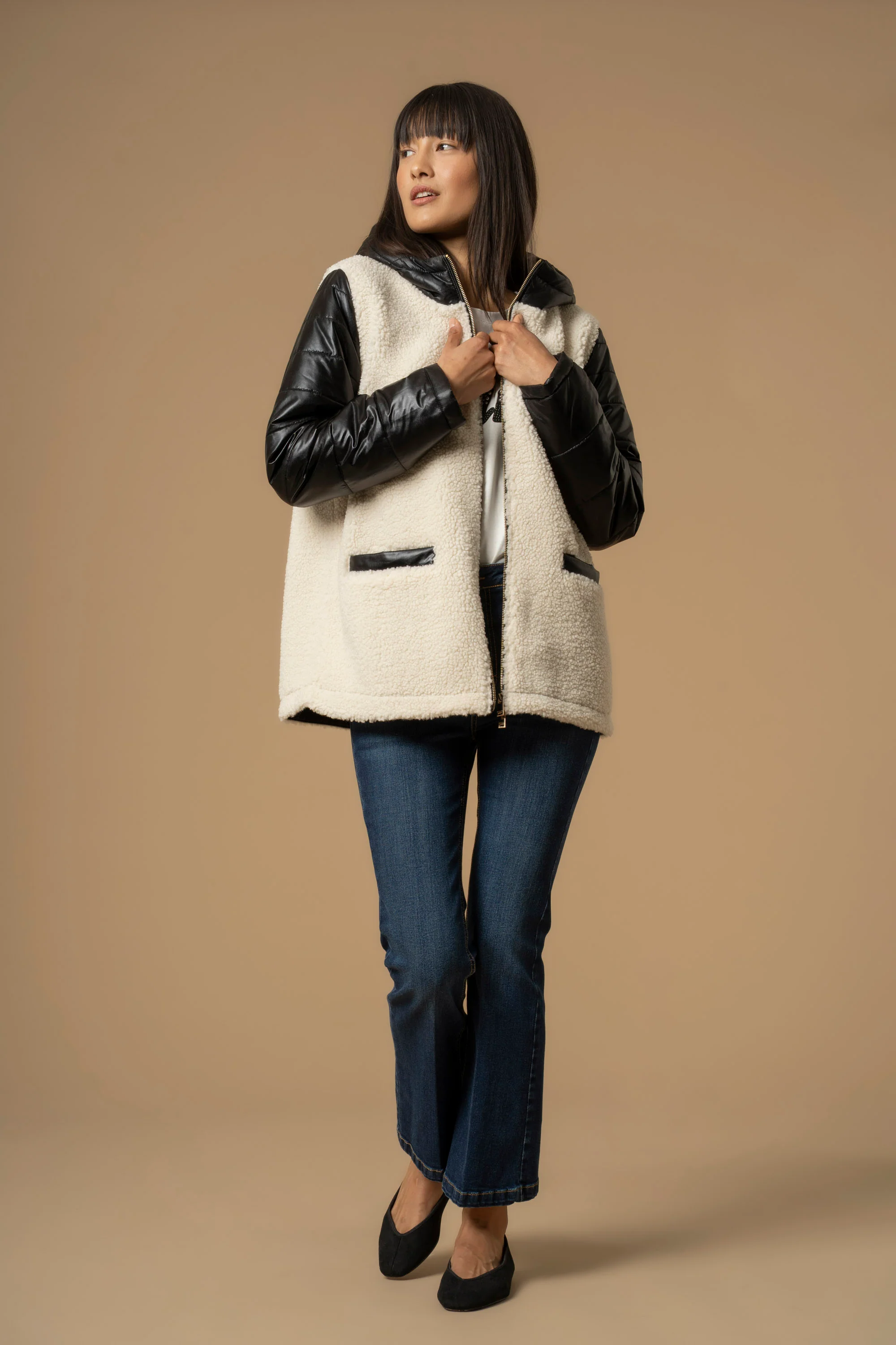 Giubbotto teddy coat in contrasto - Giubbotto Casiltre