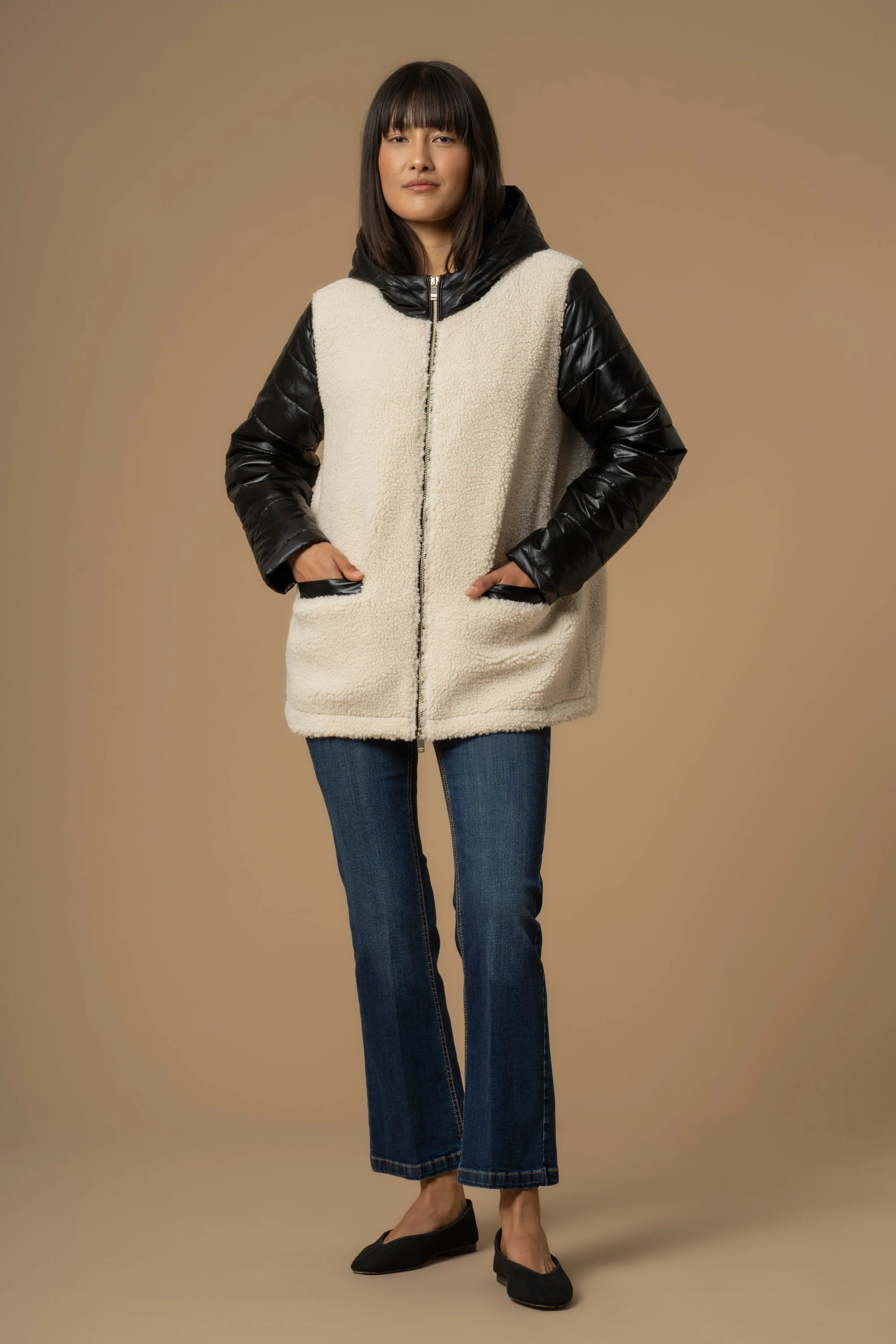 Giubbotto teddy coat in contrasto - Giubbotto Casiltre - Image 2
