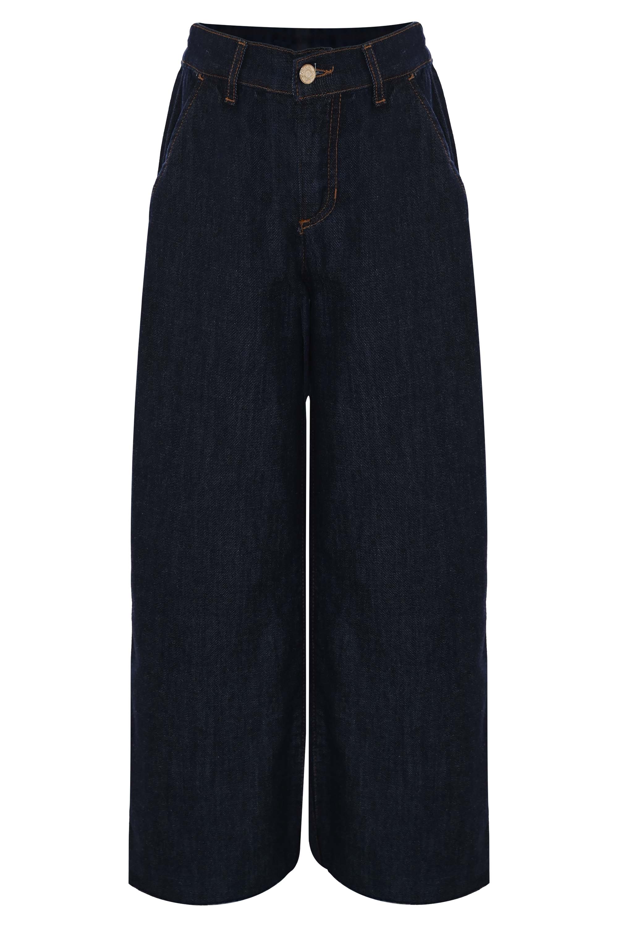 Jeans Palazzo Blu Scuro - Pantalone Denim ANINE
