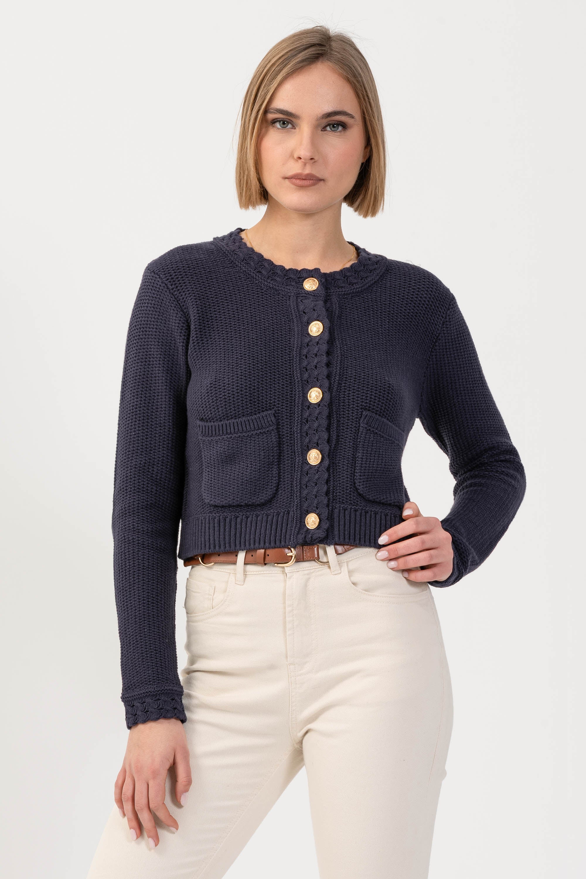 Maglia con bottoni gioiello - MAGLIA CARDIGAN M/L CONCORDIAX - Image 5