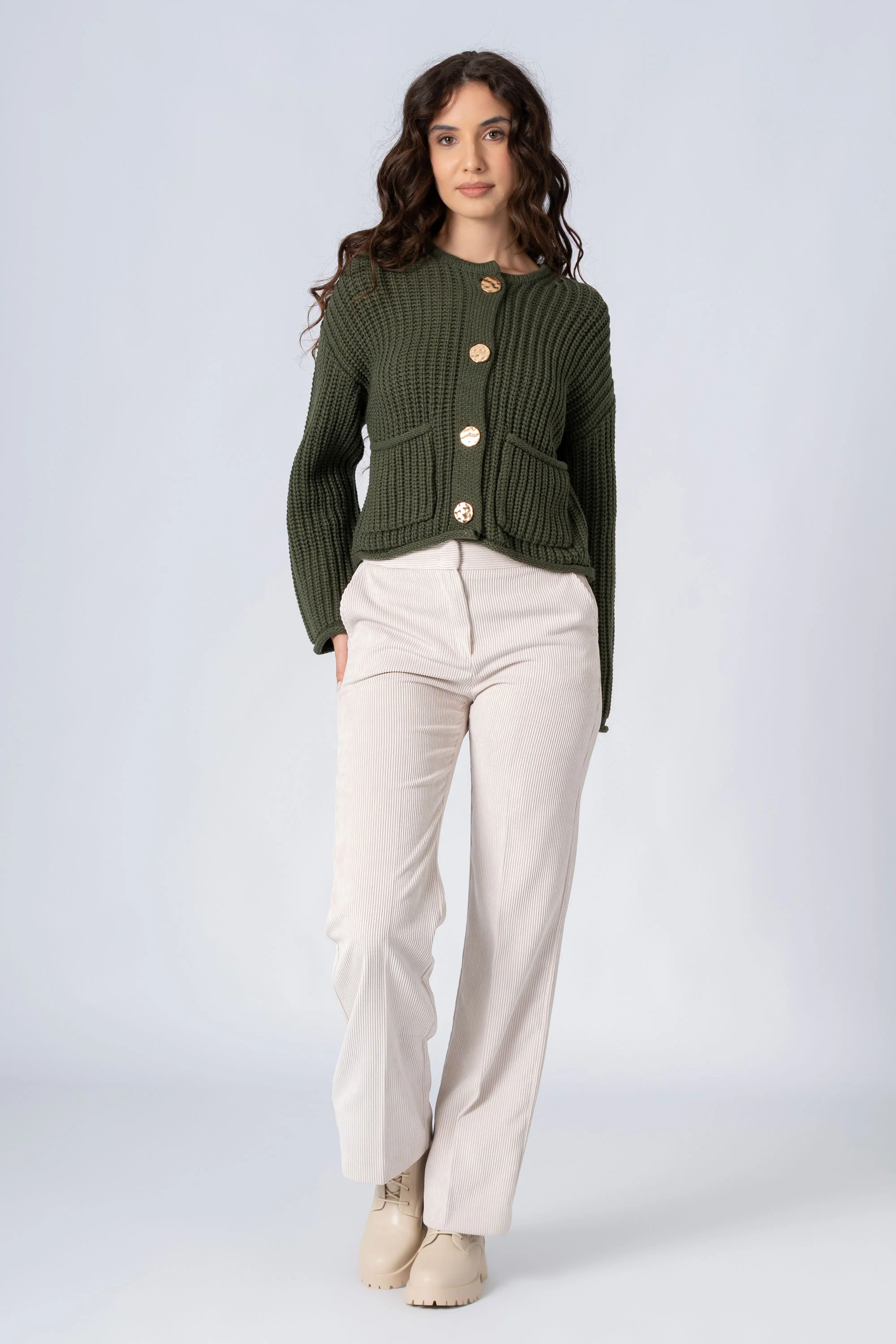 Maglia cardigan con bottoni dorati - MAGLIA CARDIGAN M/L HAMALYX - Image 2