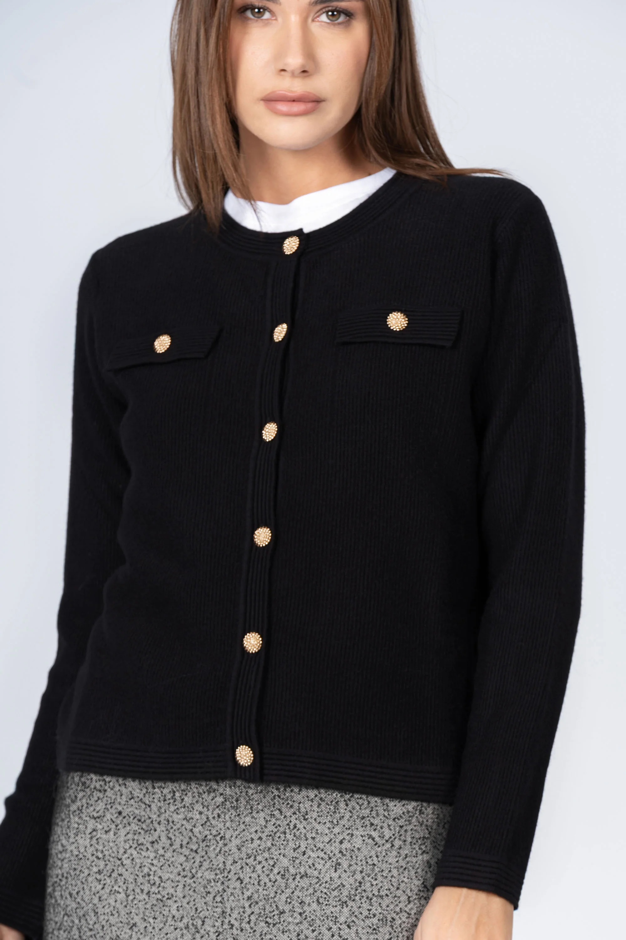 Maglia cardigan con bottoni dorati - MAGLIA CARDIGAN M/L FLORENZAX - Image 7