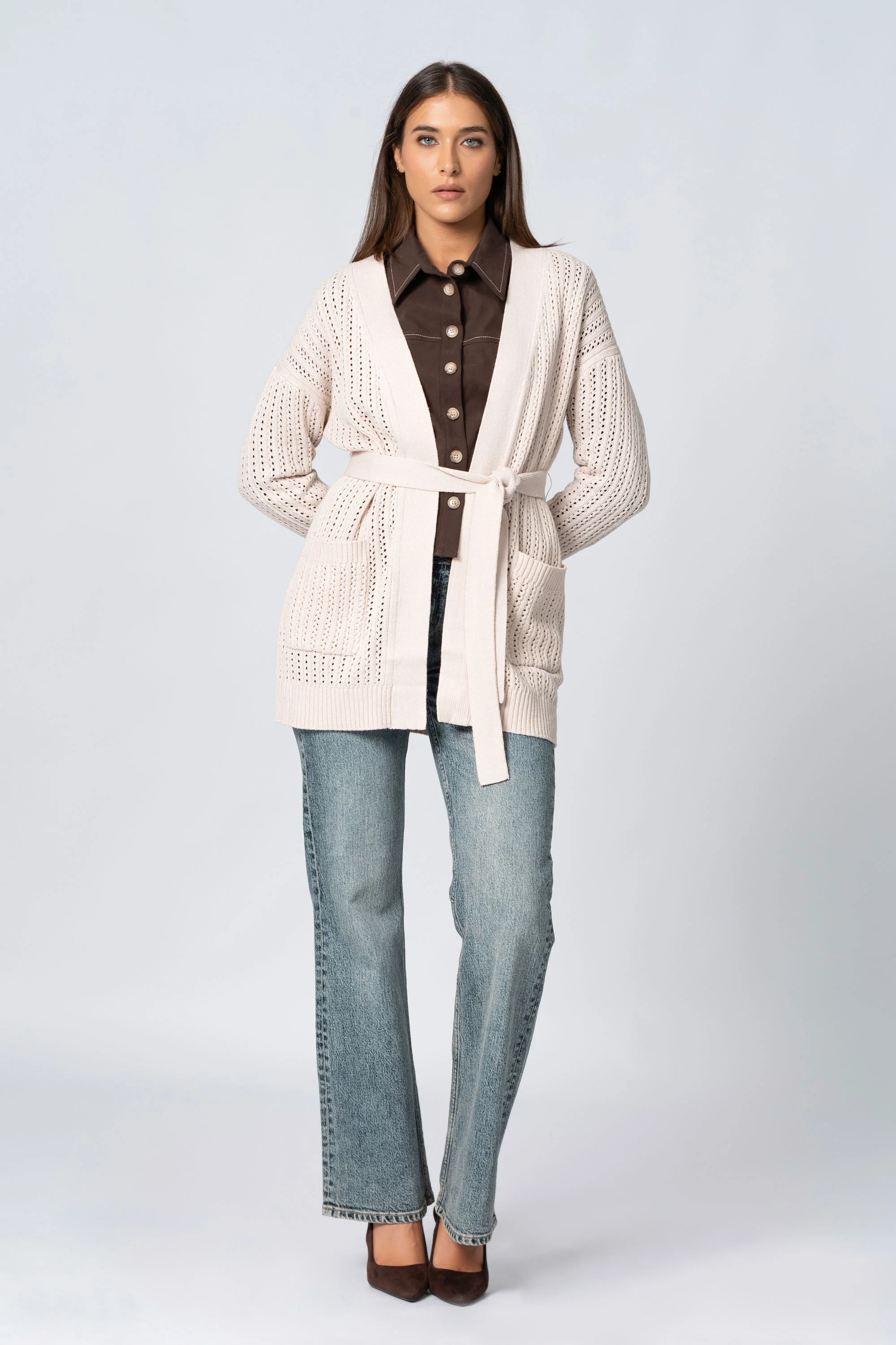 Maglia cardigan con cintura - Maglia Cardigan M/L JUANITAX - Image 6