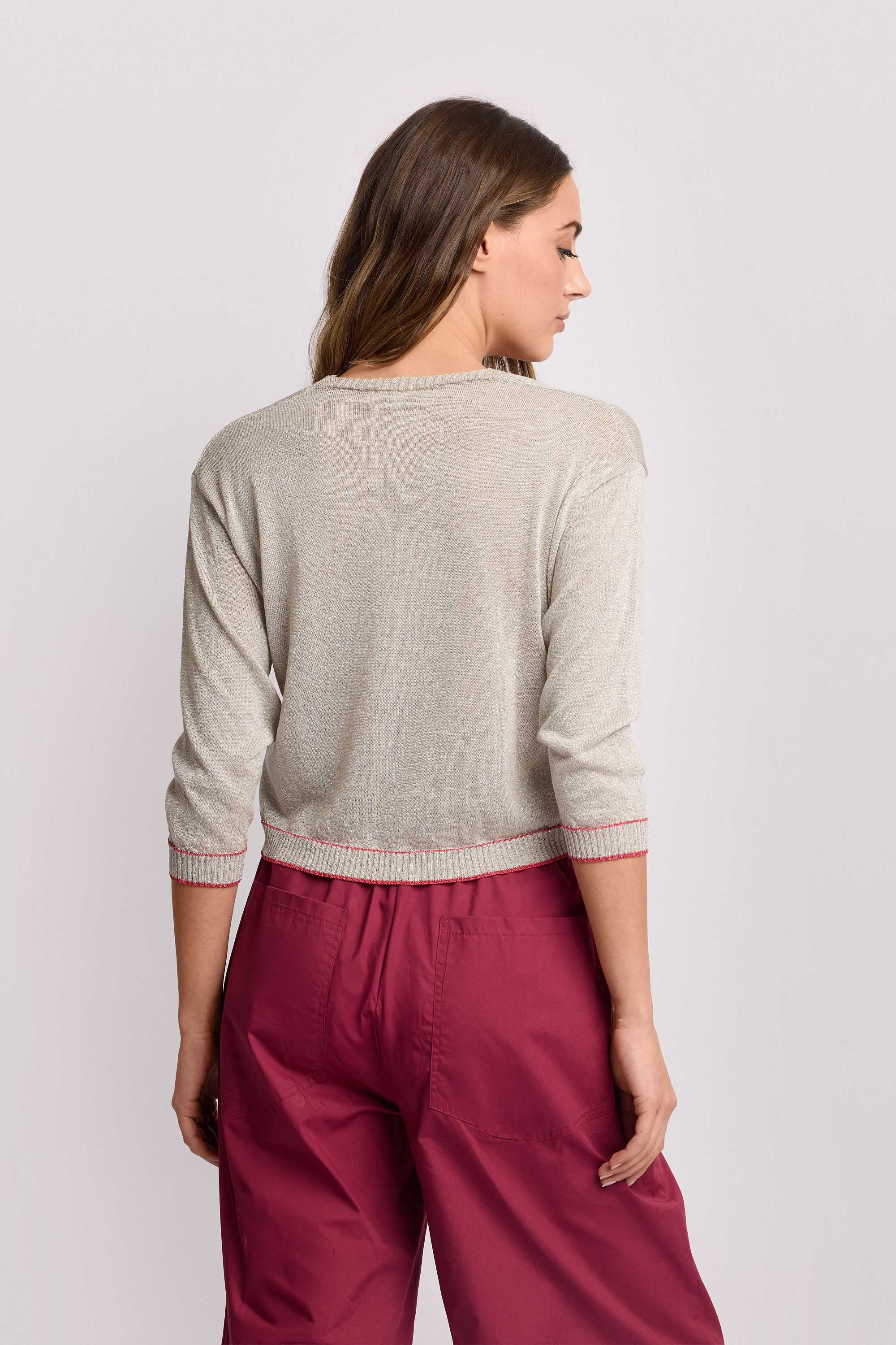 Maglia cardigan con costine colorate - Maglia M/L FANON - Image 3
