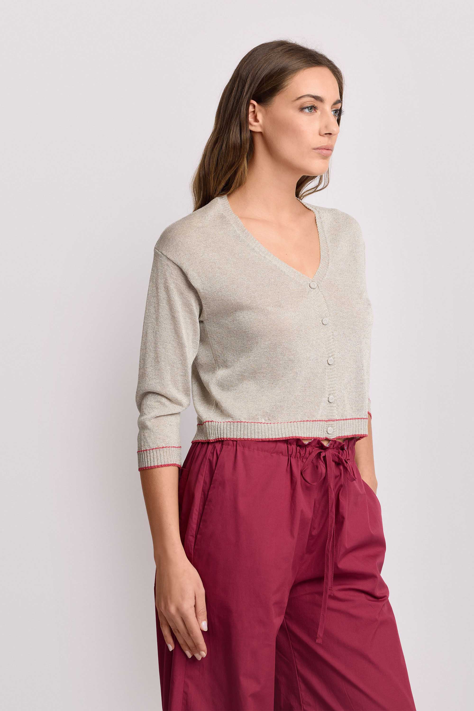Maglia cardigan con costine colorate - Maglia M/L FANON - Image 4