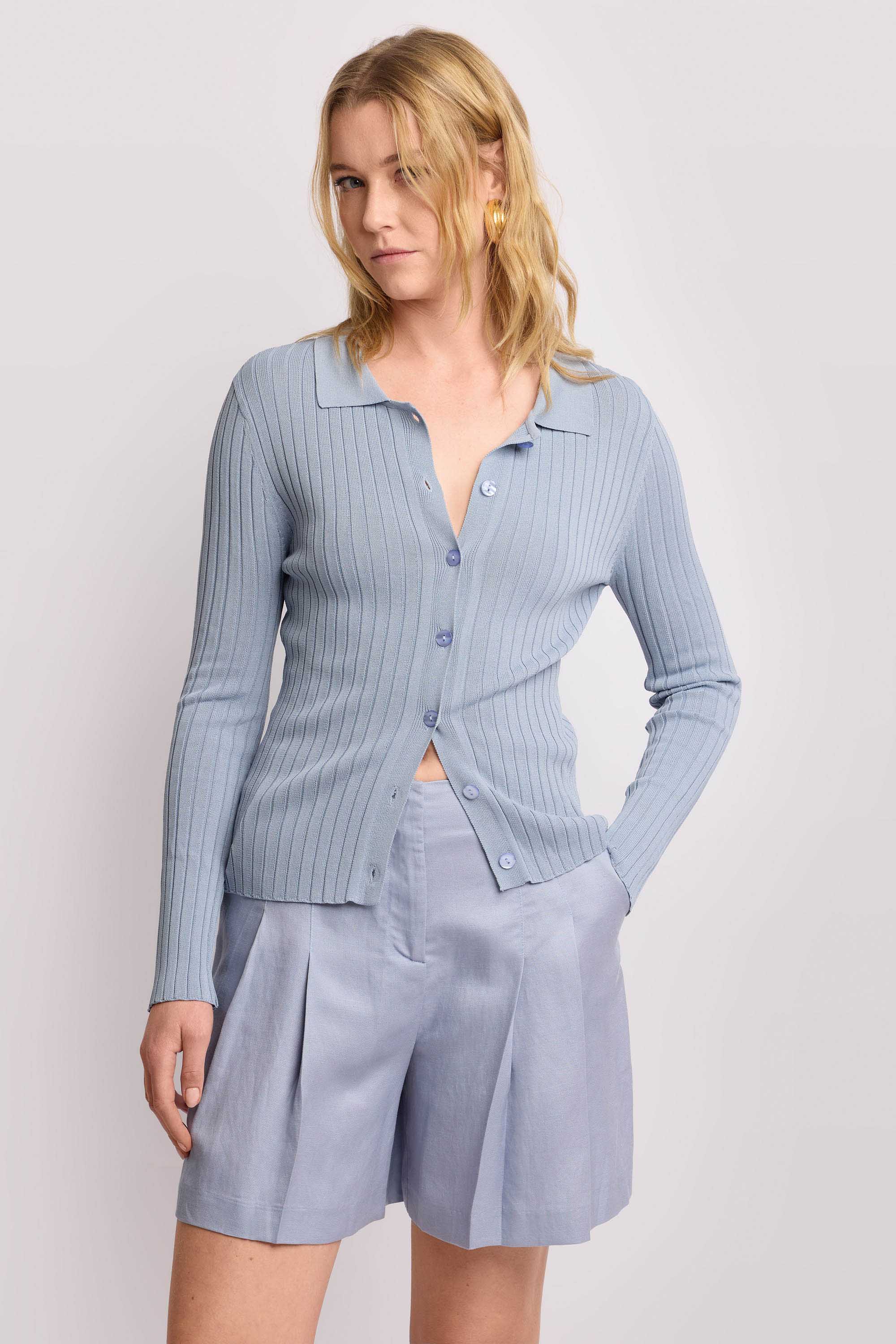 Maglia cardigan a costine sottili - Maglia M/L DREANTILLA