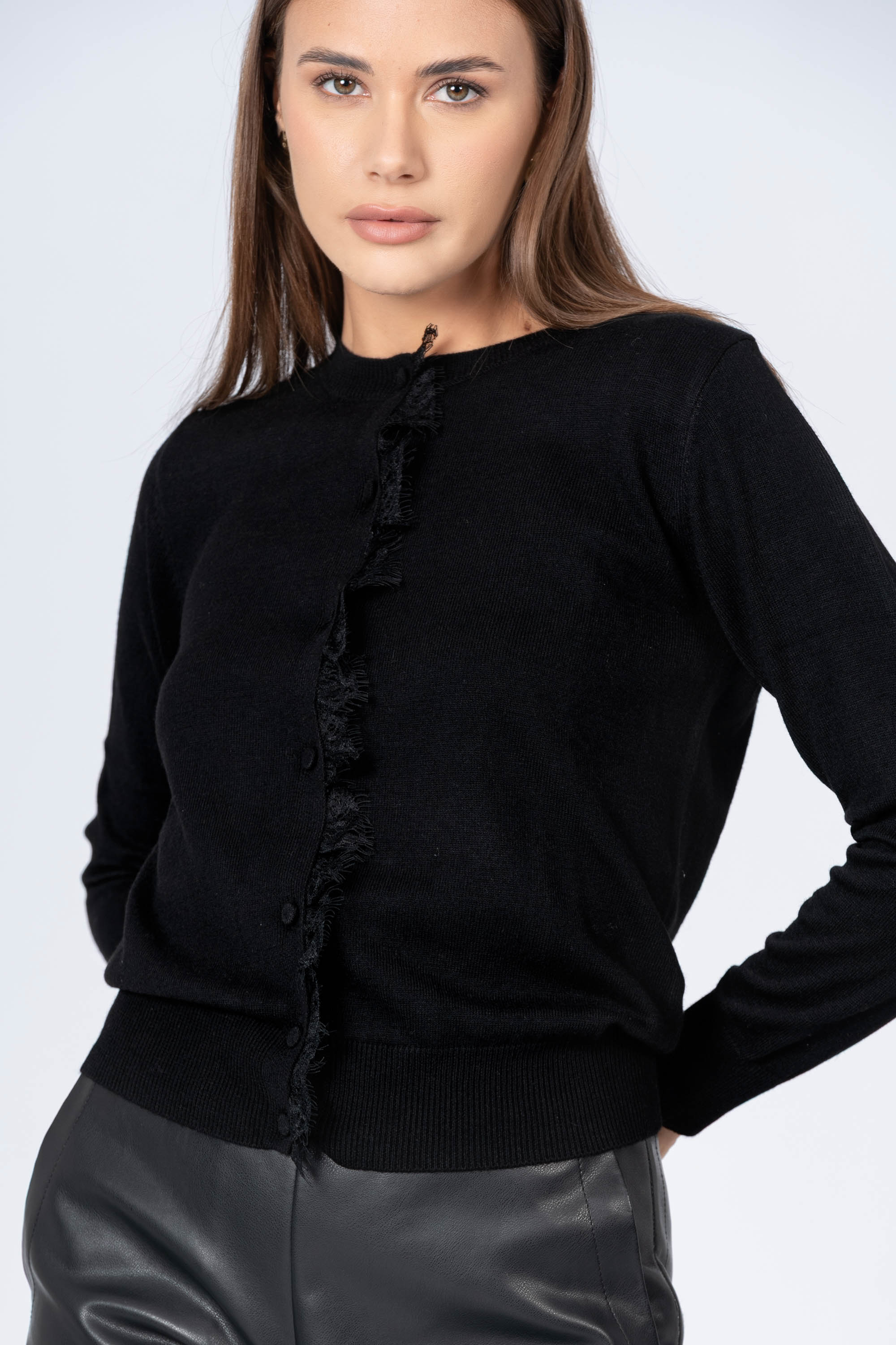Maglia cardigan con dettaglio in pizzo - MAGLIA M/L KLIZIAX - Image 3