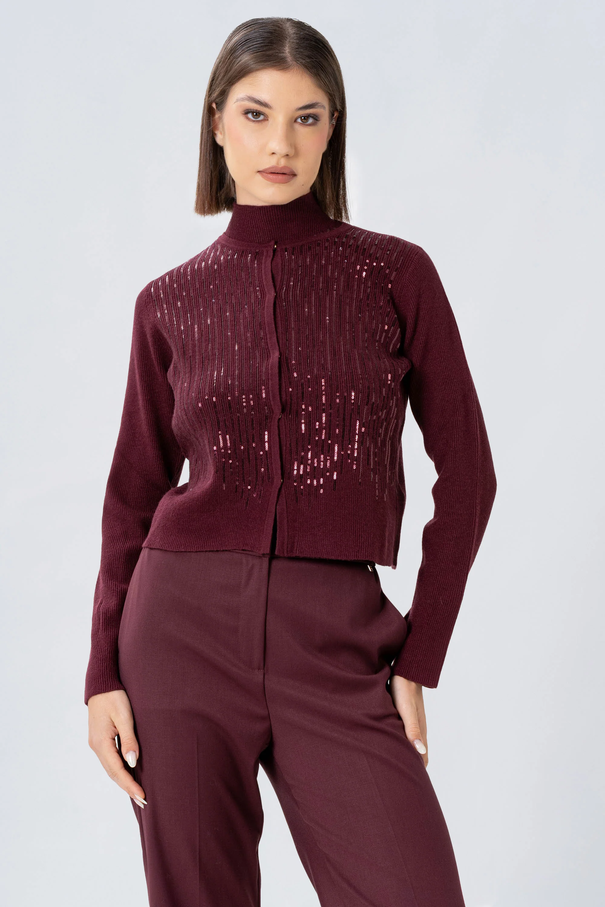 Maglia cardigan con paillettes - MAGLIA CARDIGAN M/L JAYX