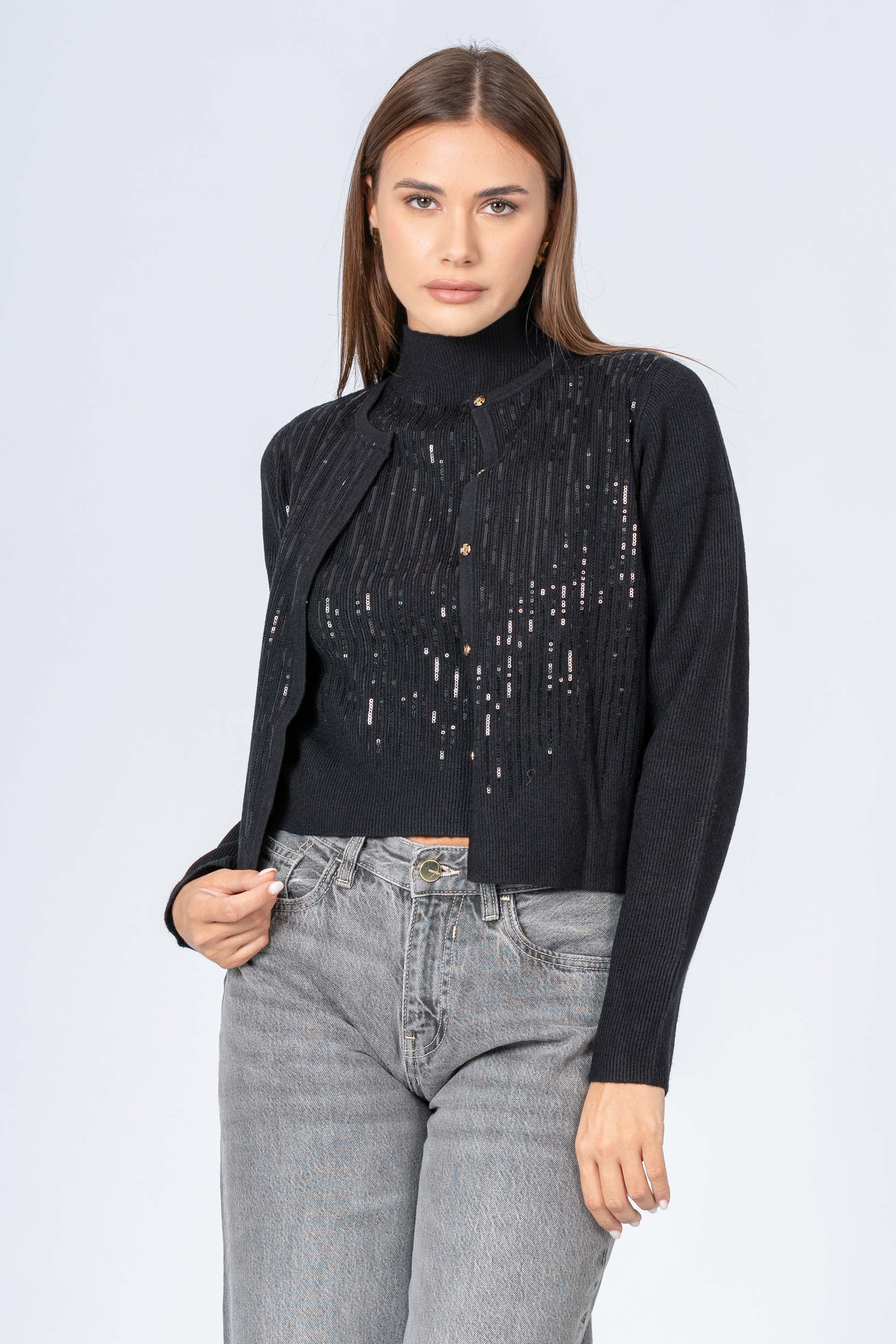 Maglia cardigan con paillettes - MAGLIA CARDIGAN M/L JAYX - Image 10