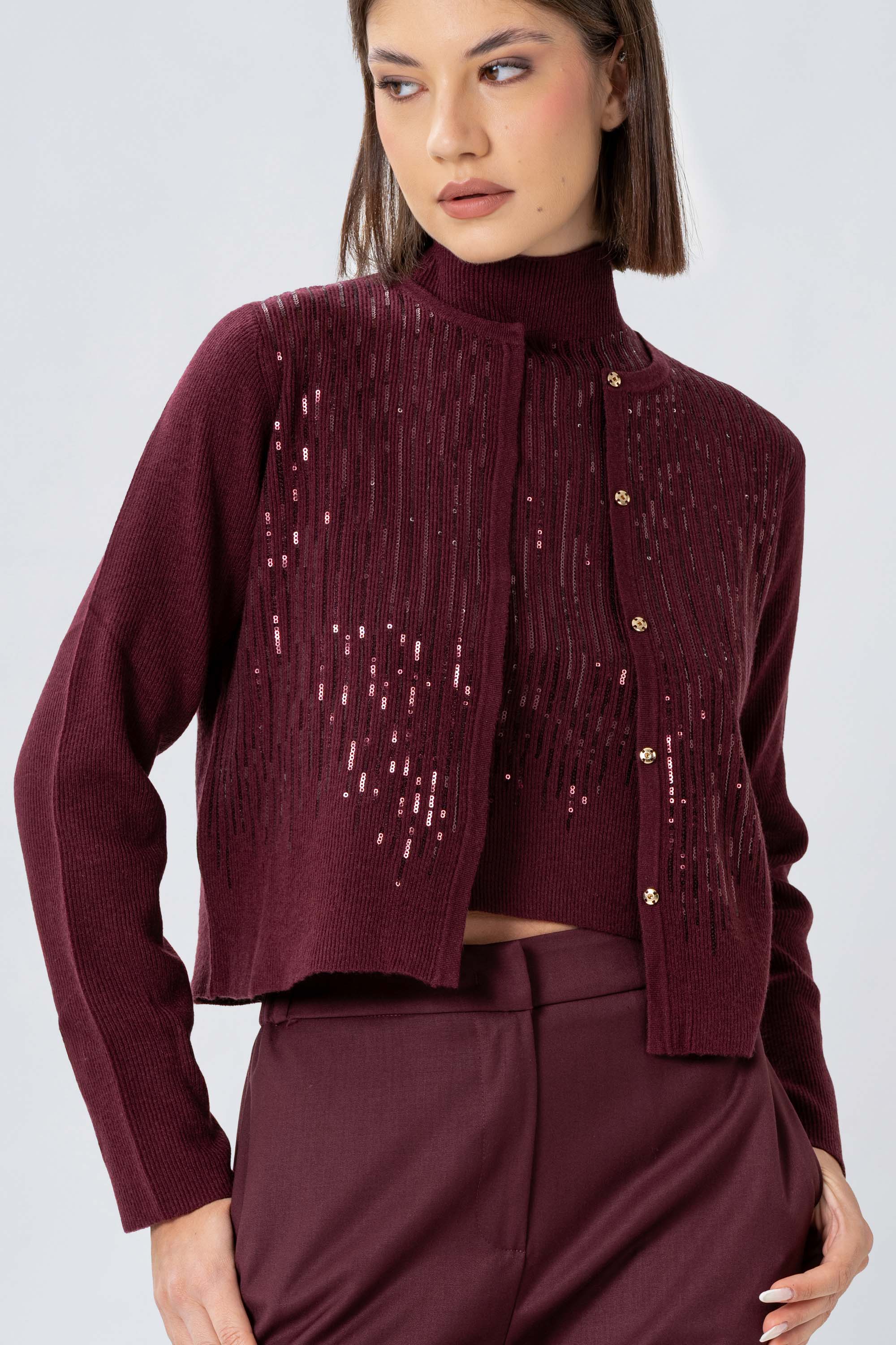 Maglia cardigan con paillettes - MAGLIA CARDIGAN M/L JAYX - Image 5
