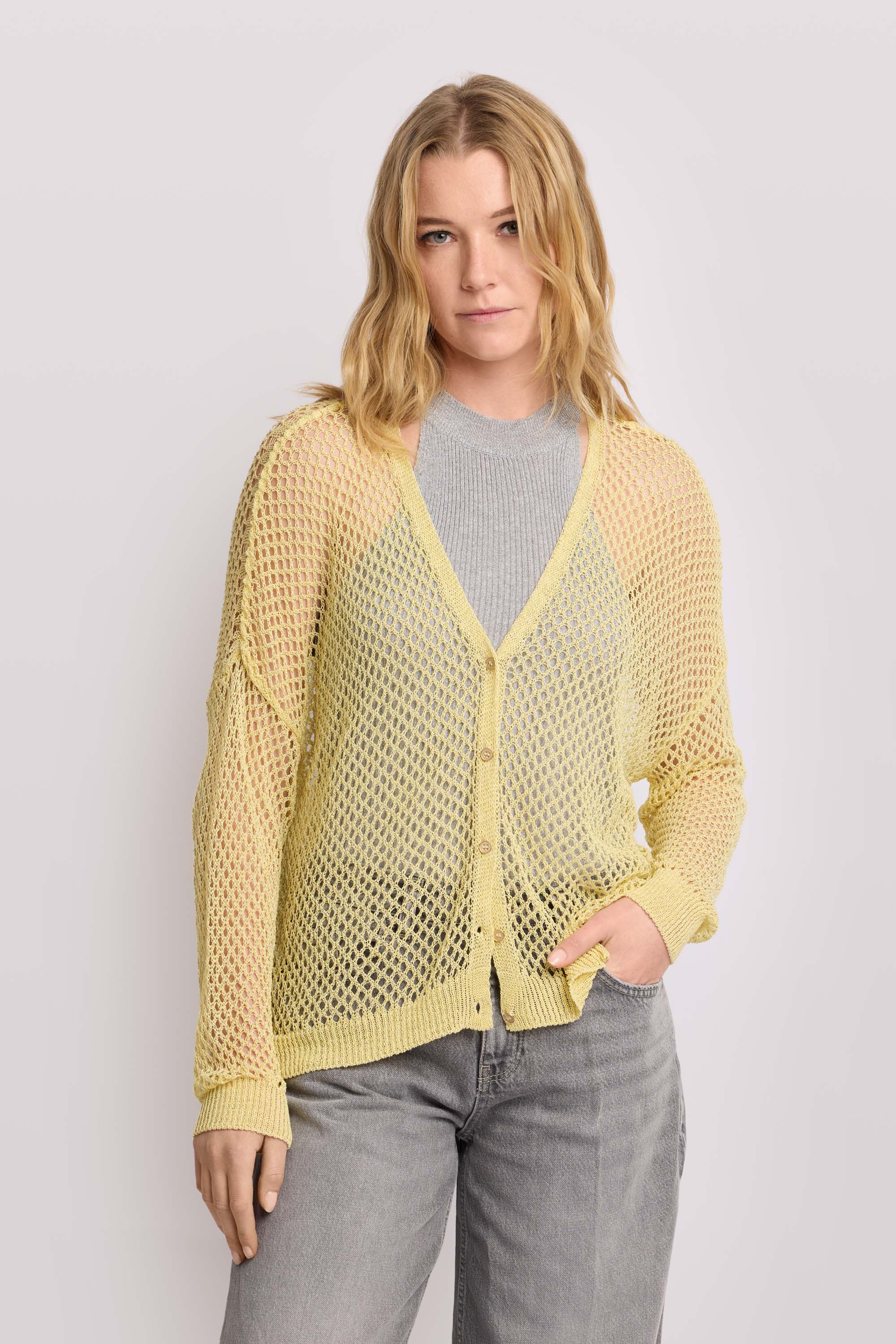 Maglia cardigan a rete - MAGLIA FURSEO