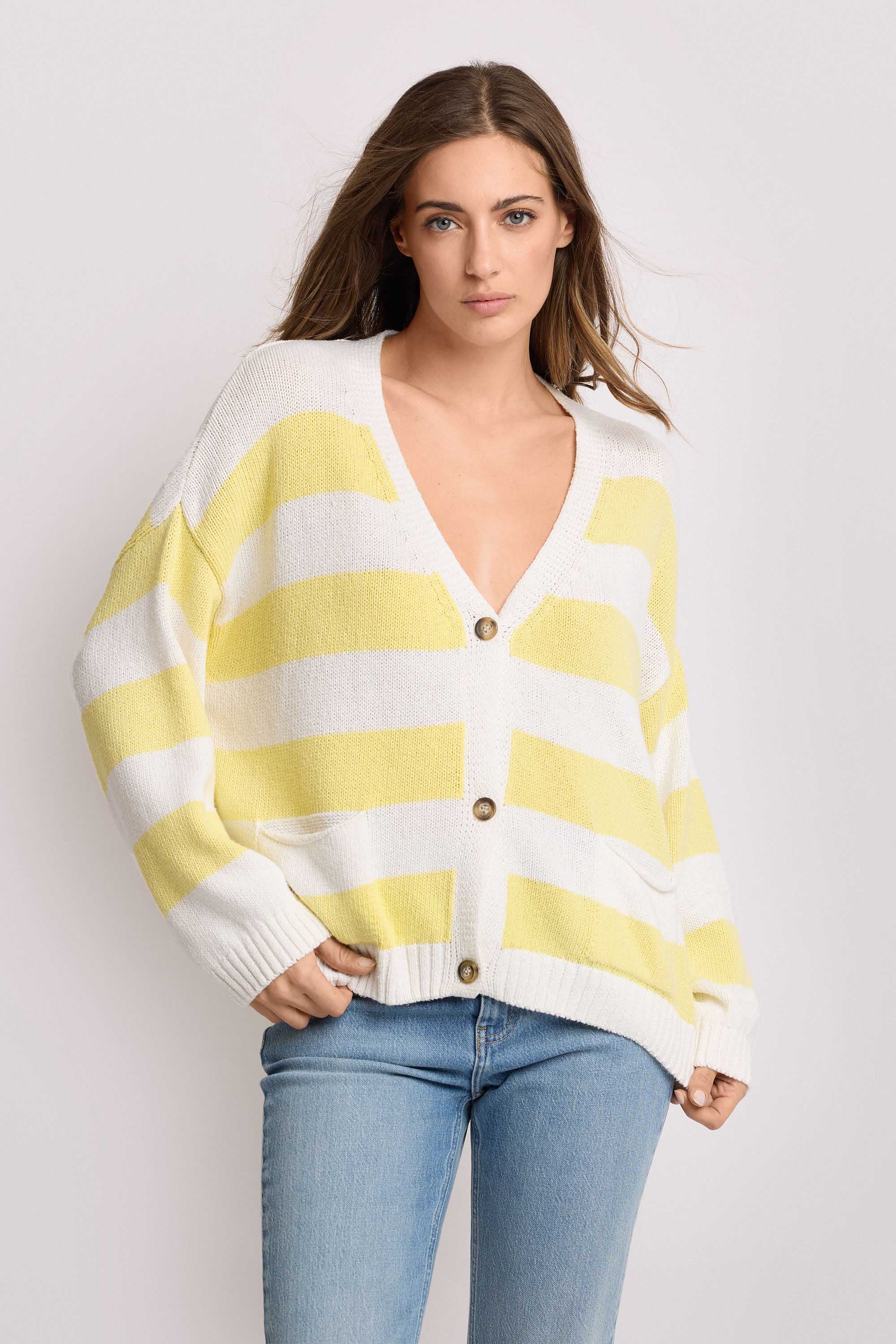 Maglia cardigan a righe - Maglia M/L EPAFRA