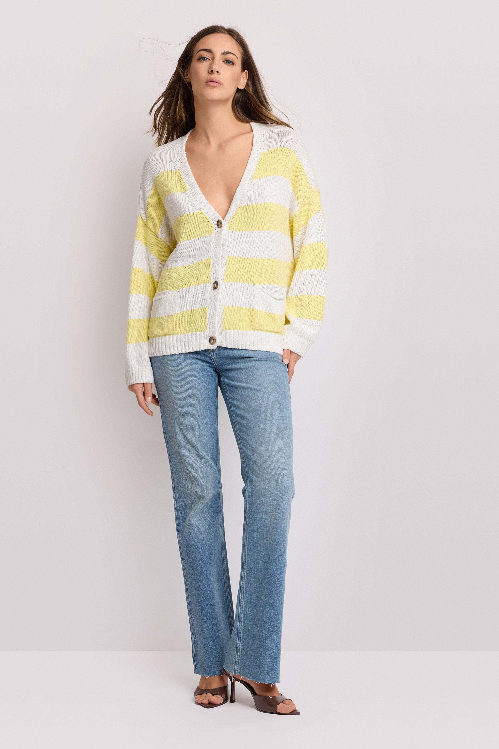 Maglia cardigan a righe - Maglia M/L EPAFRA - Image 2