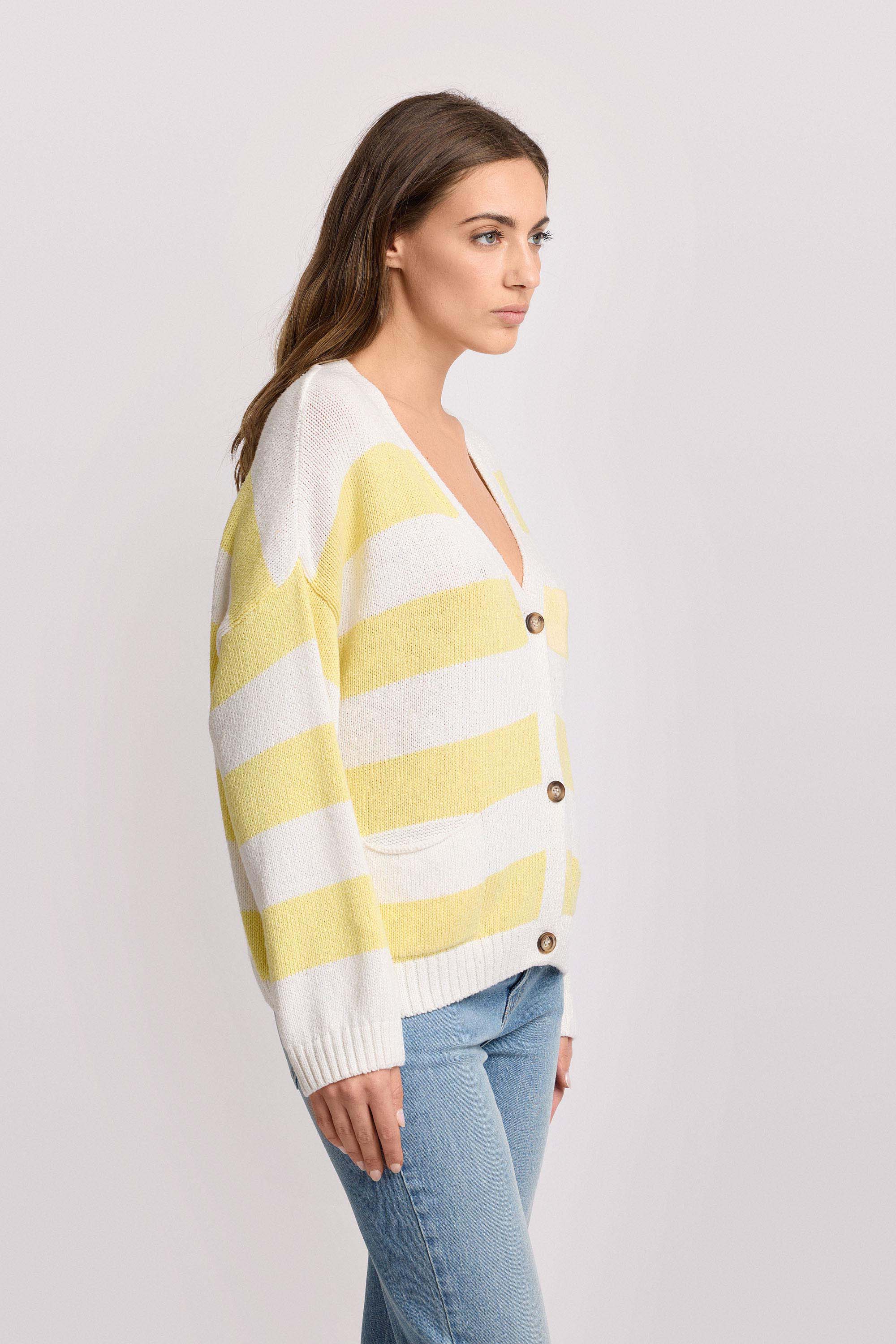 Maglia cardigan a righe - Maglia M/L EPAFRA - Image 4