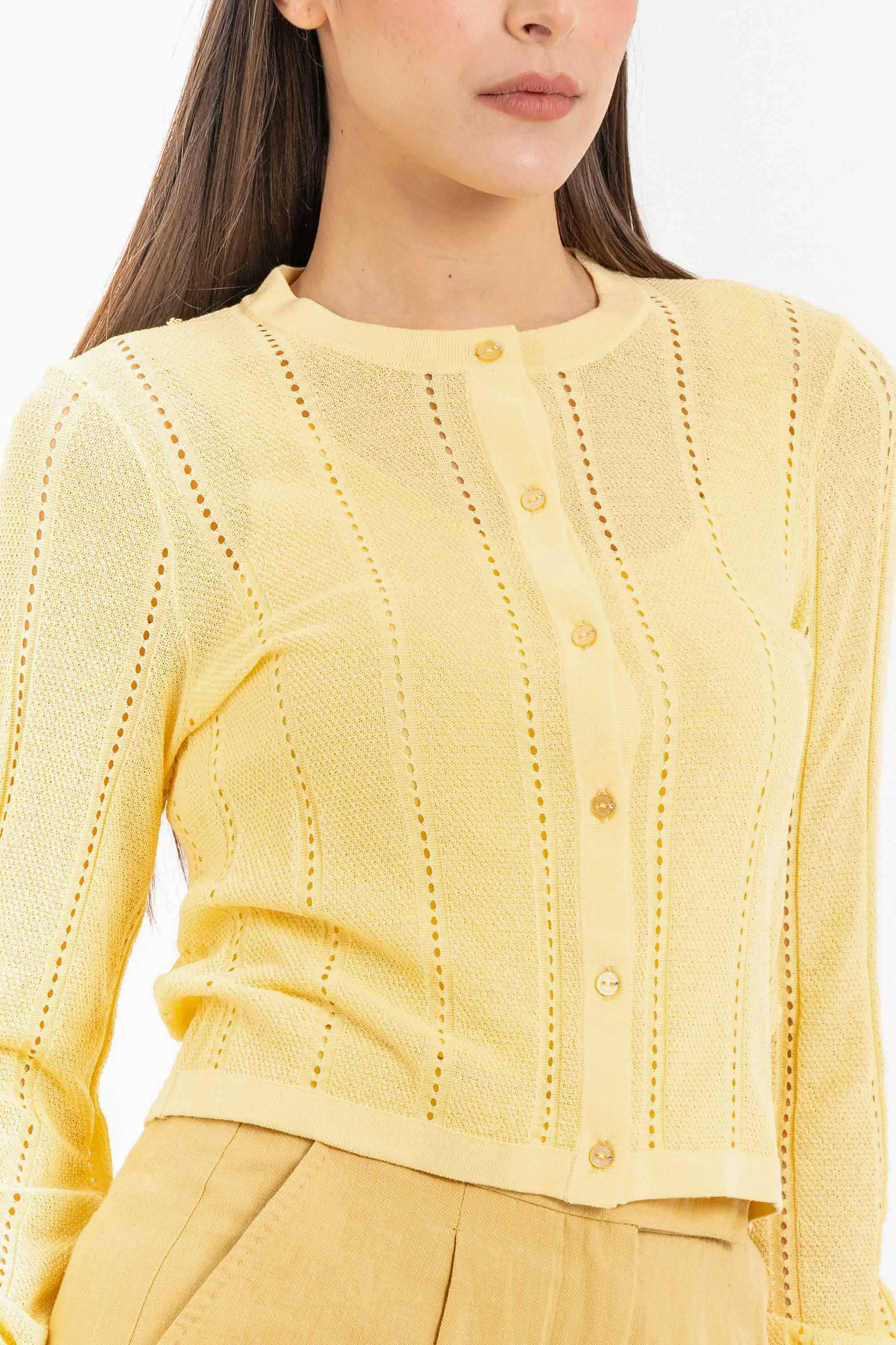 Maglia cardigan con scollo tondo - Maglia Cardigan M/L KALEINACX - Image 3