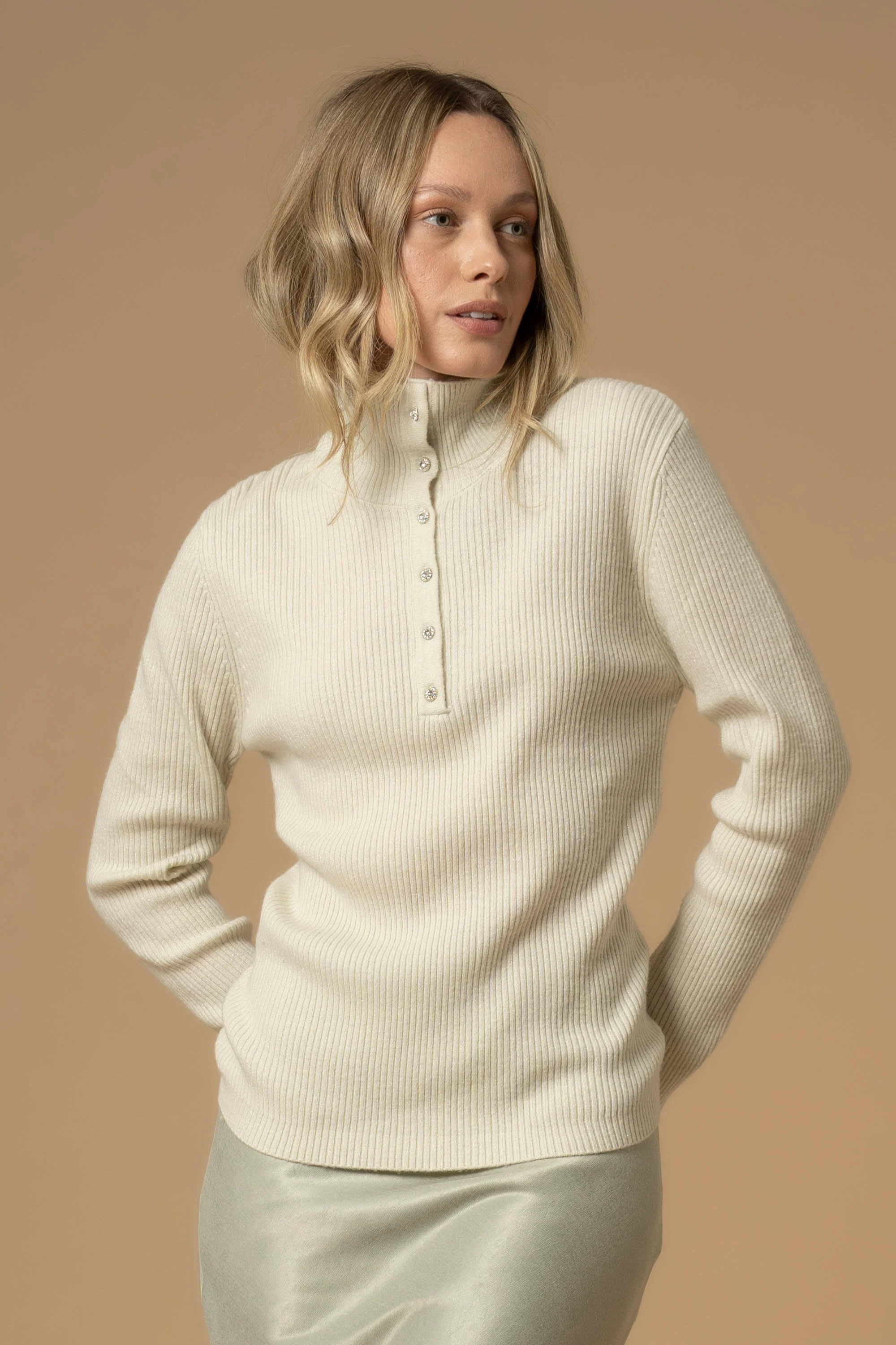 Maglia a collo alto con bottoni - Maglia M/L Ennata