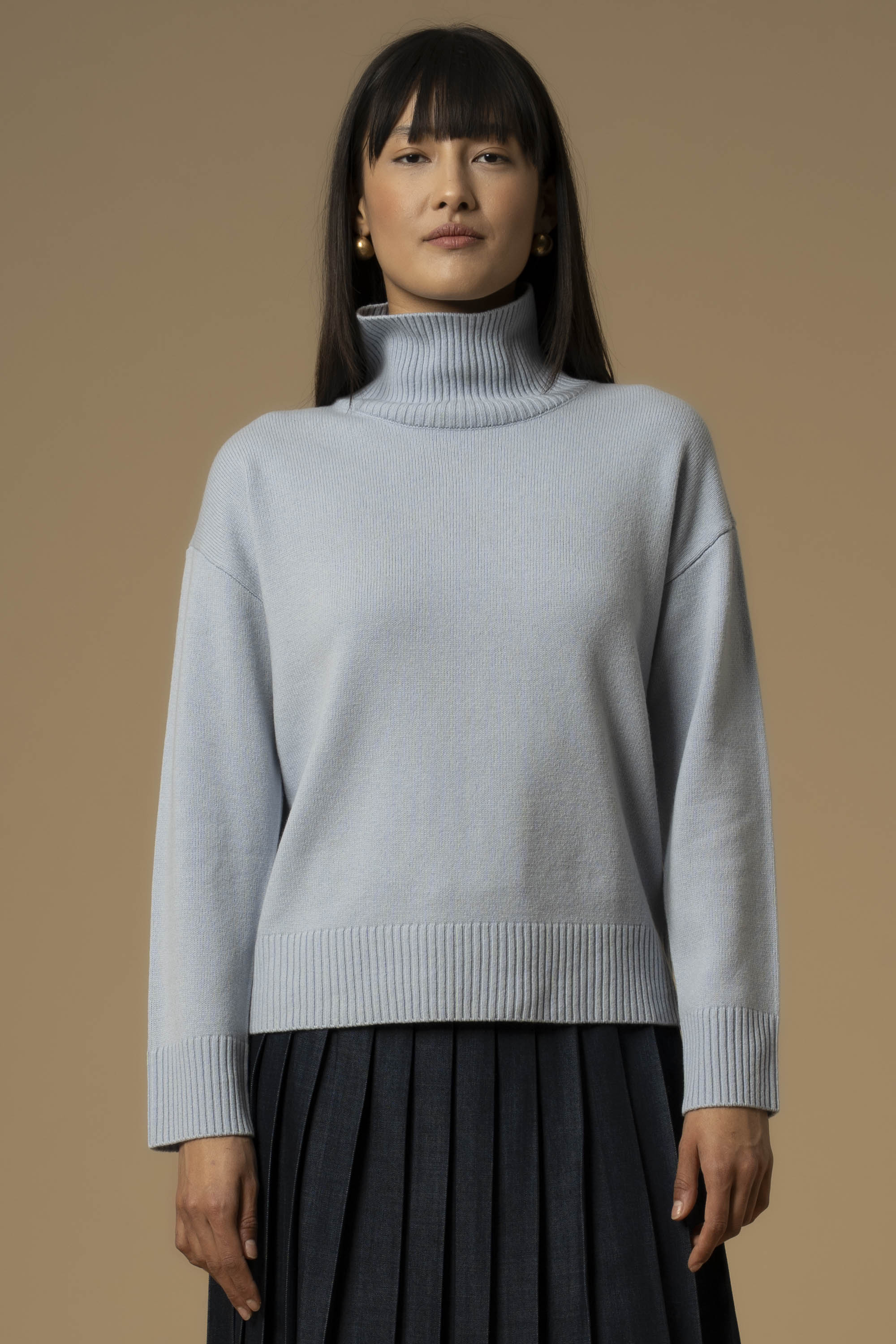 Maglia con collo alto a costine - Maglia M/L Marleen