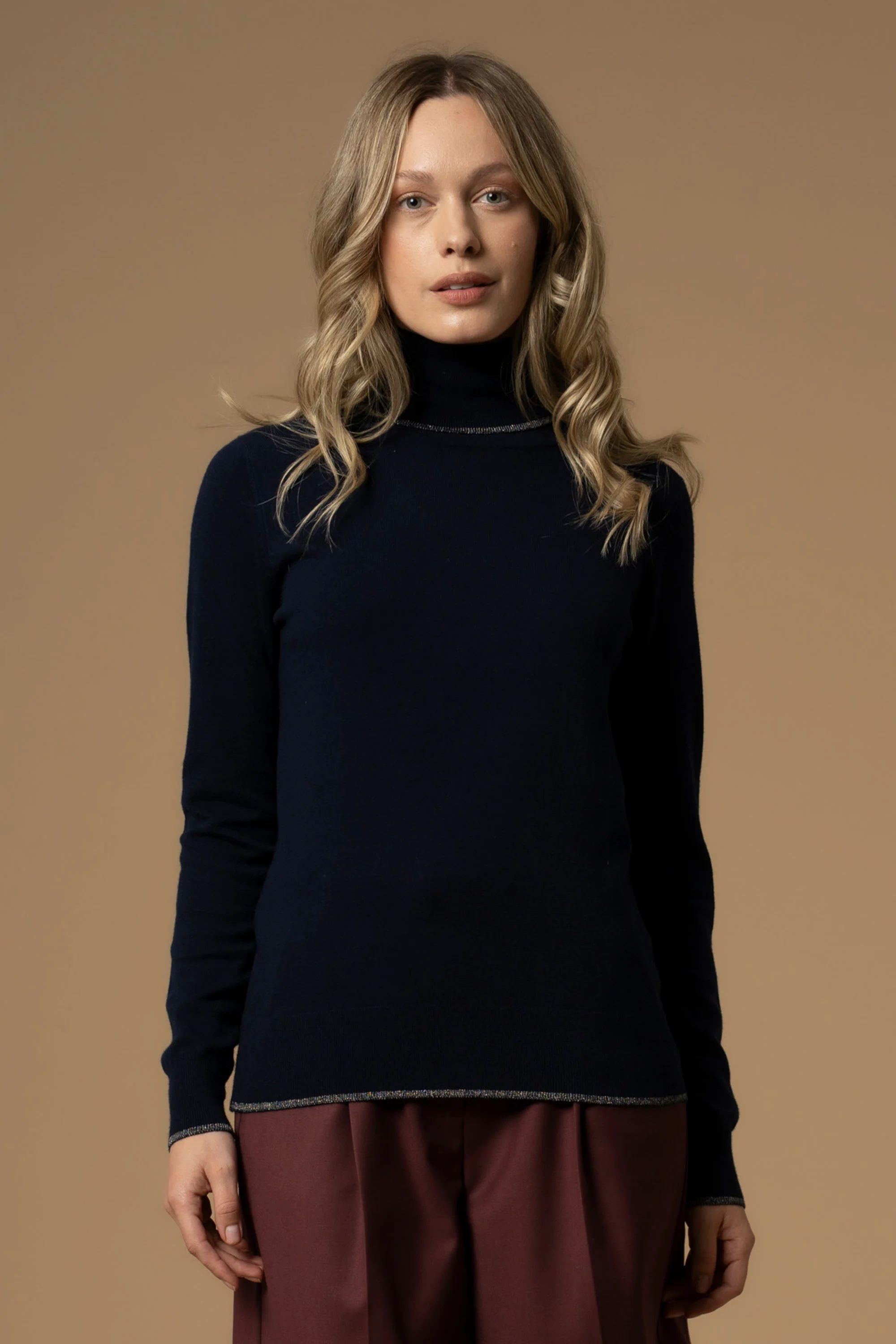 Maglia a collo alto con dettagli in strass - Maglia M/L Vally