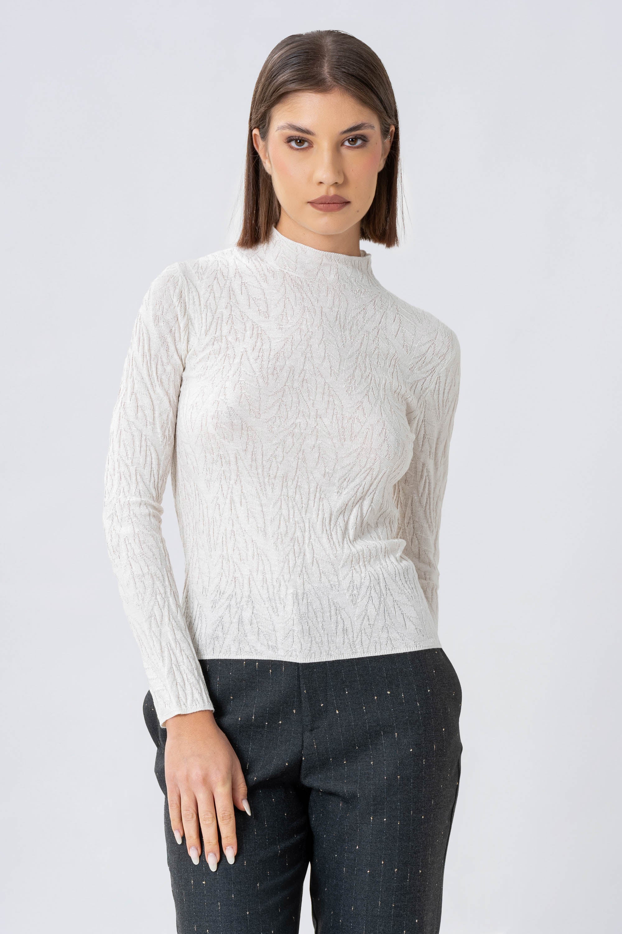 Maglia a collo alto con lavorazione jaquard - MAGLIA M/L ELISEEX - Image 5