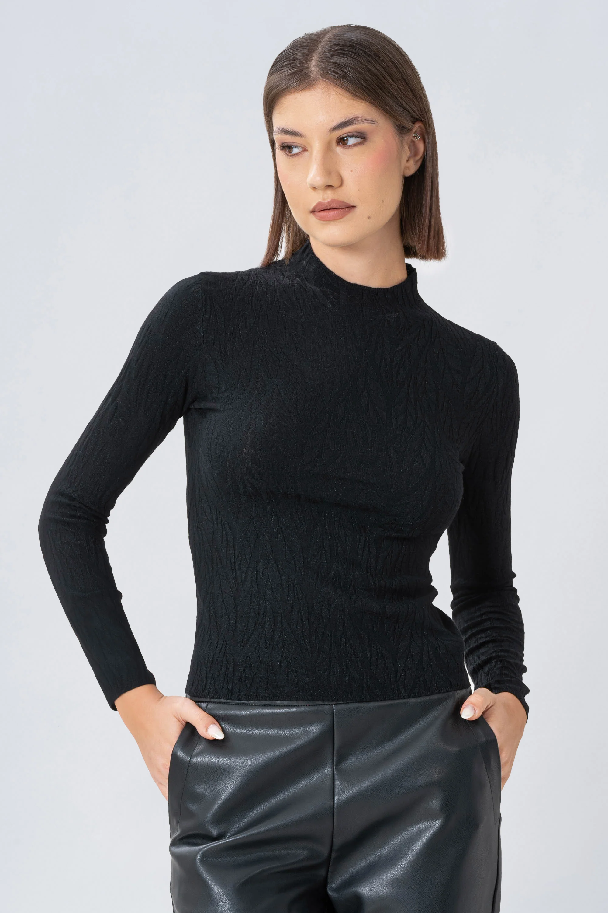 Maglia a collo alto con lavorazione jaquard - MAGLIA M/L ELISEEX - Image 9