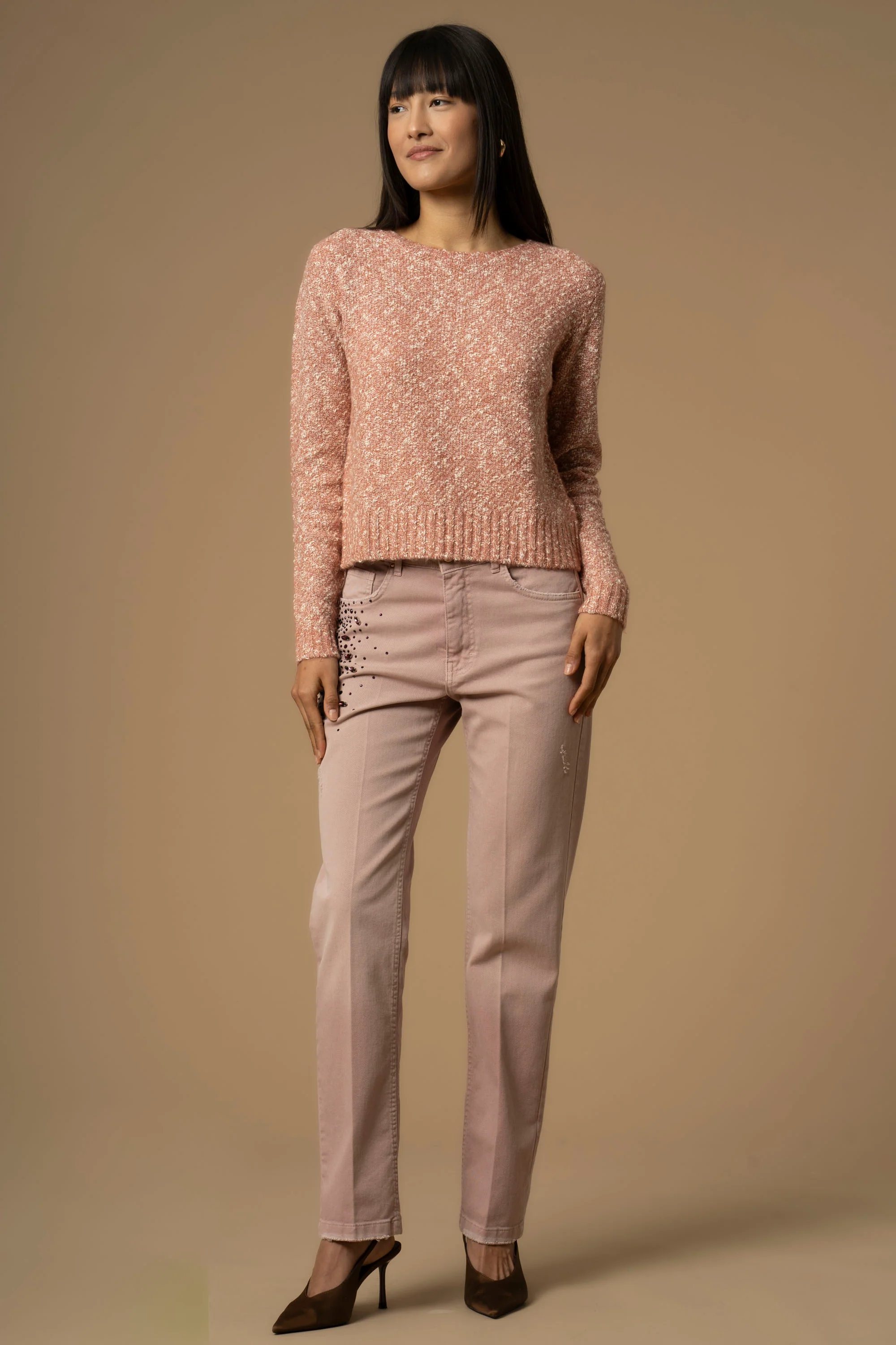 Maglia corta con trama melange - Maglia M/L Mielina - Image 7