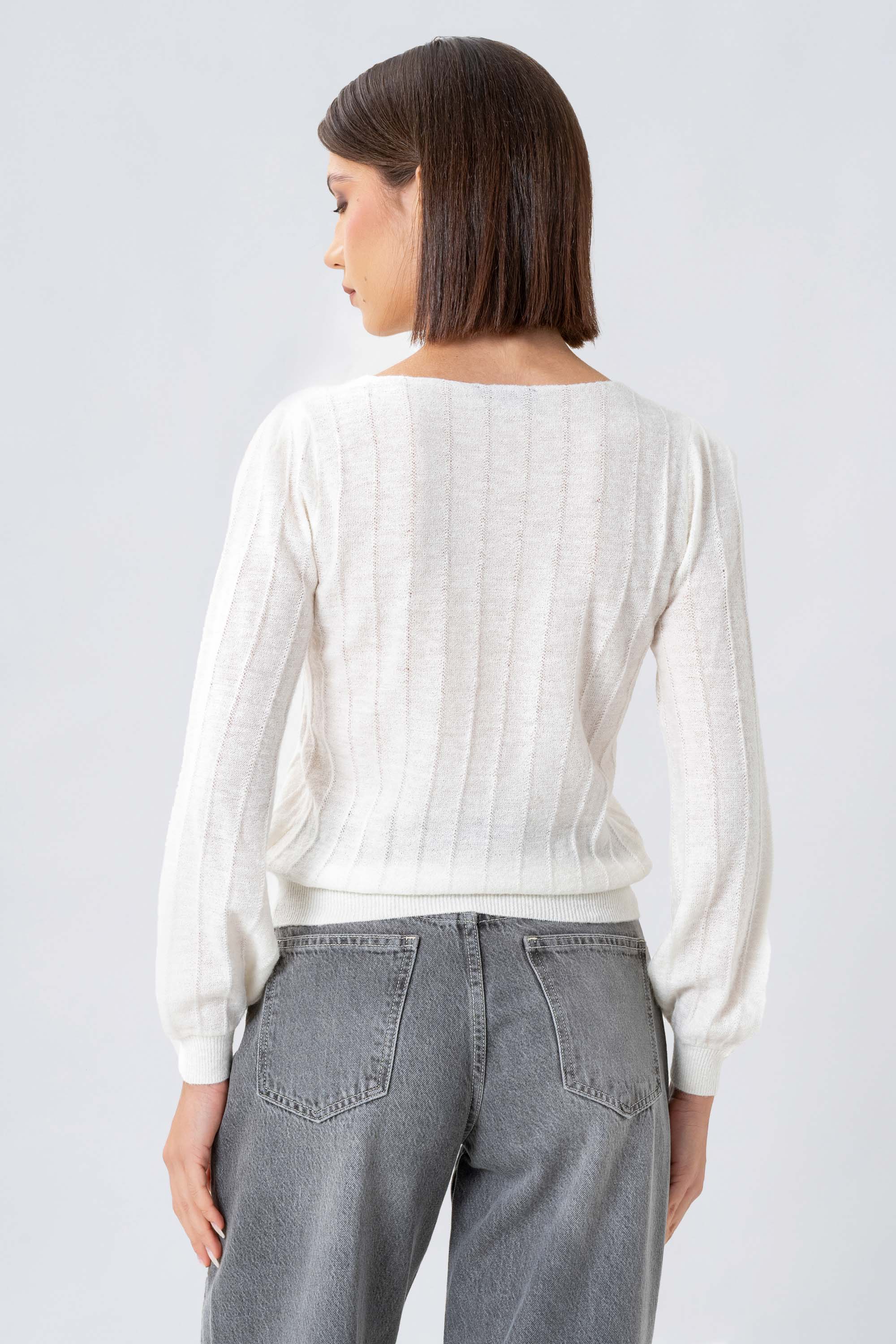 Maglia a coste con maniche balloon - MAGLIA M/L ELAINEX - Image 8