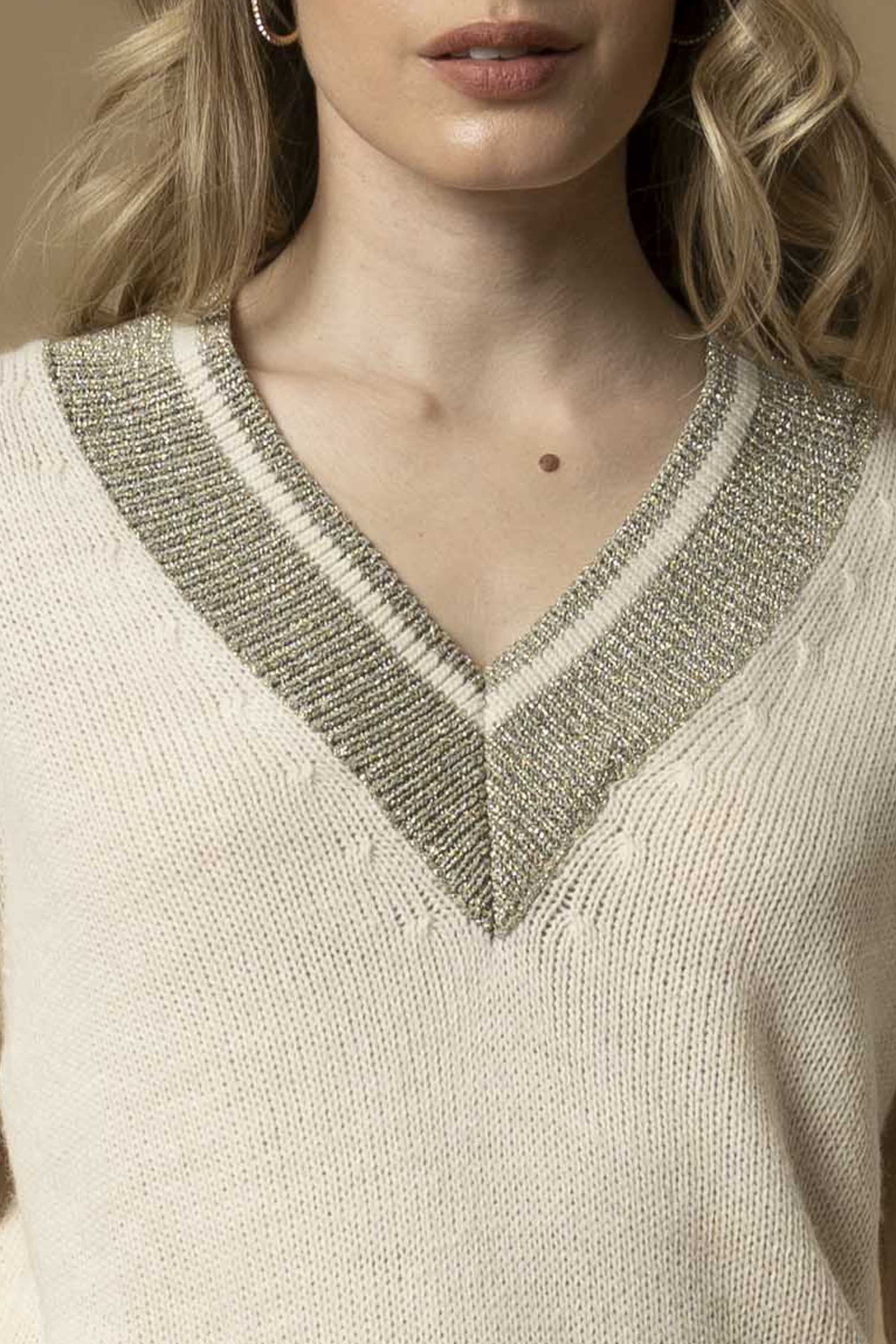 Maglia con costine in lurex - Maglia M/L Aligina - Image 2