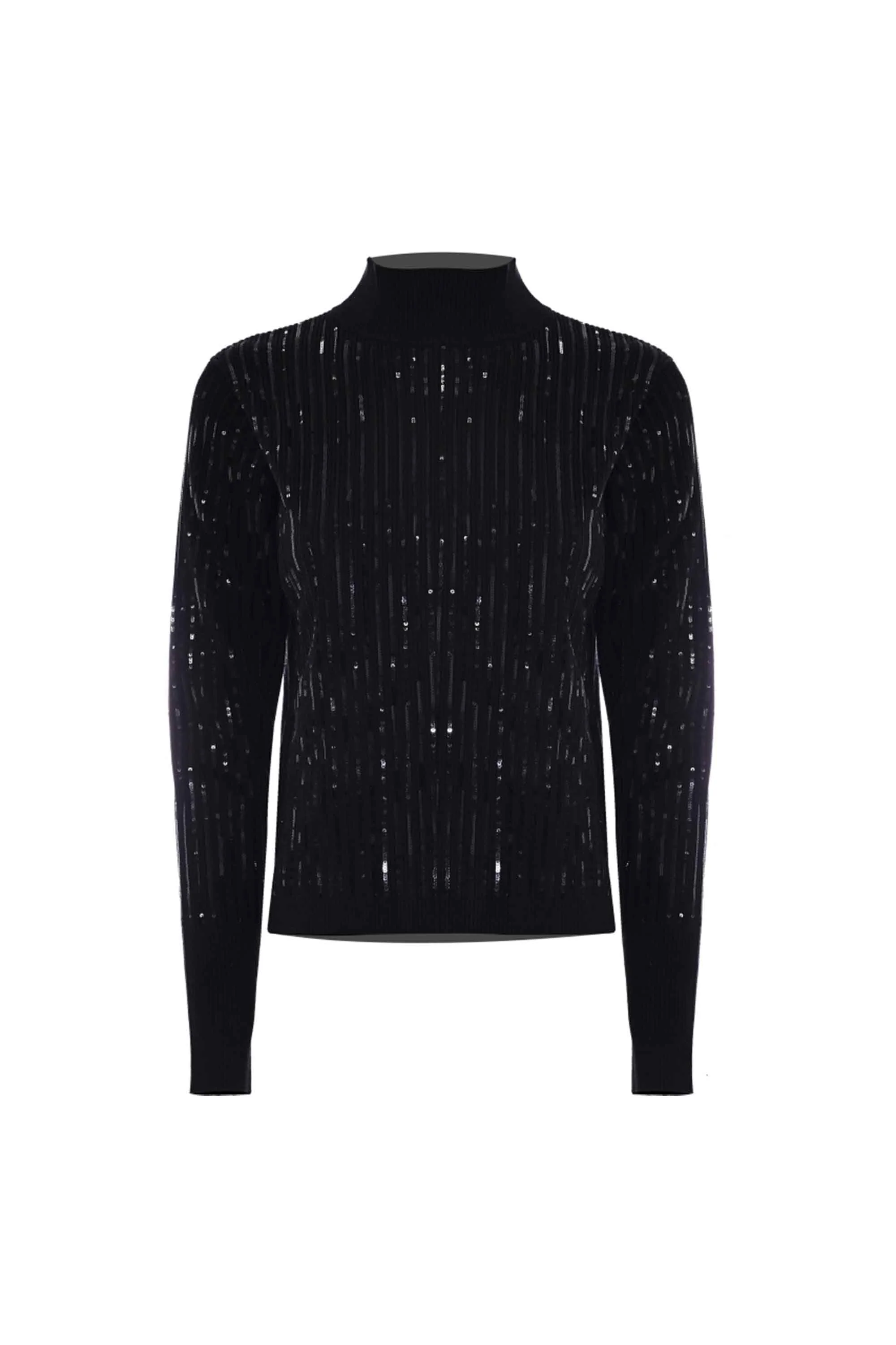 Maglia crop a collo alto con strass - Maglia M/L Clizio - Image 3