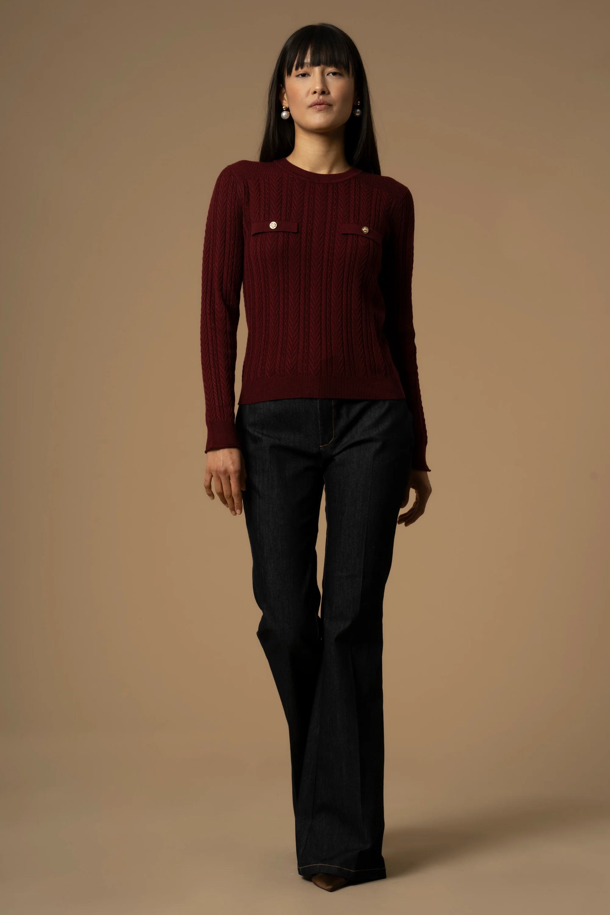 Maglia crop con fantasia a trecce - Maglia M/L Jude - Image 2