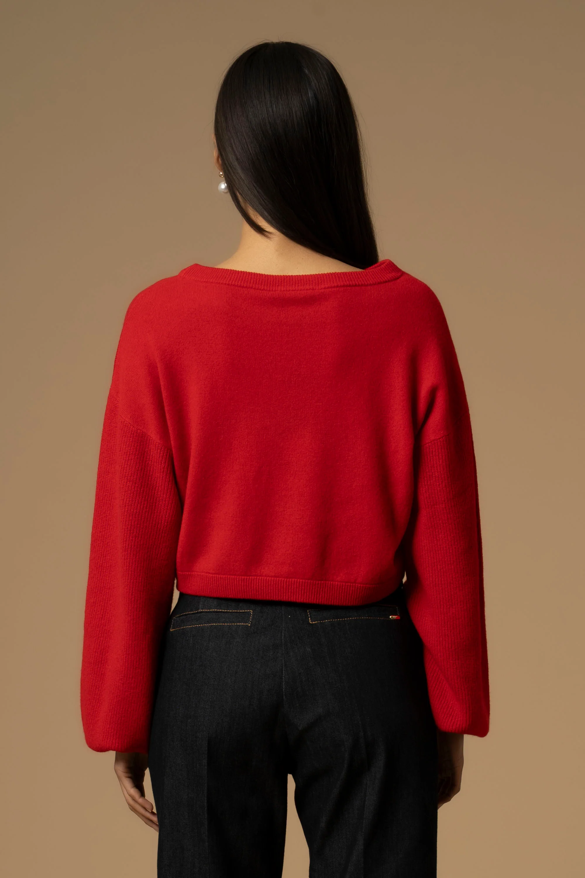 Maglia crop in lana e cachemire - Maglia M/L Ane - Image 3