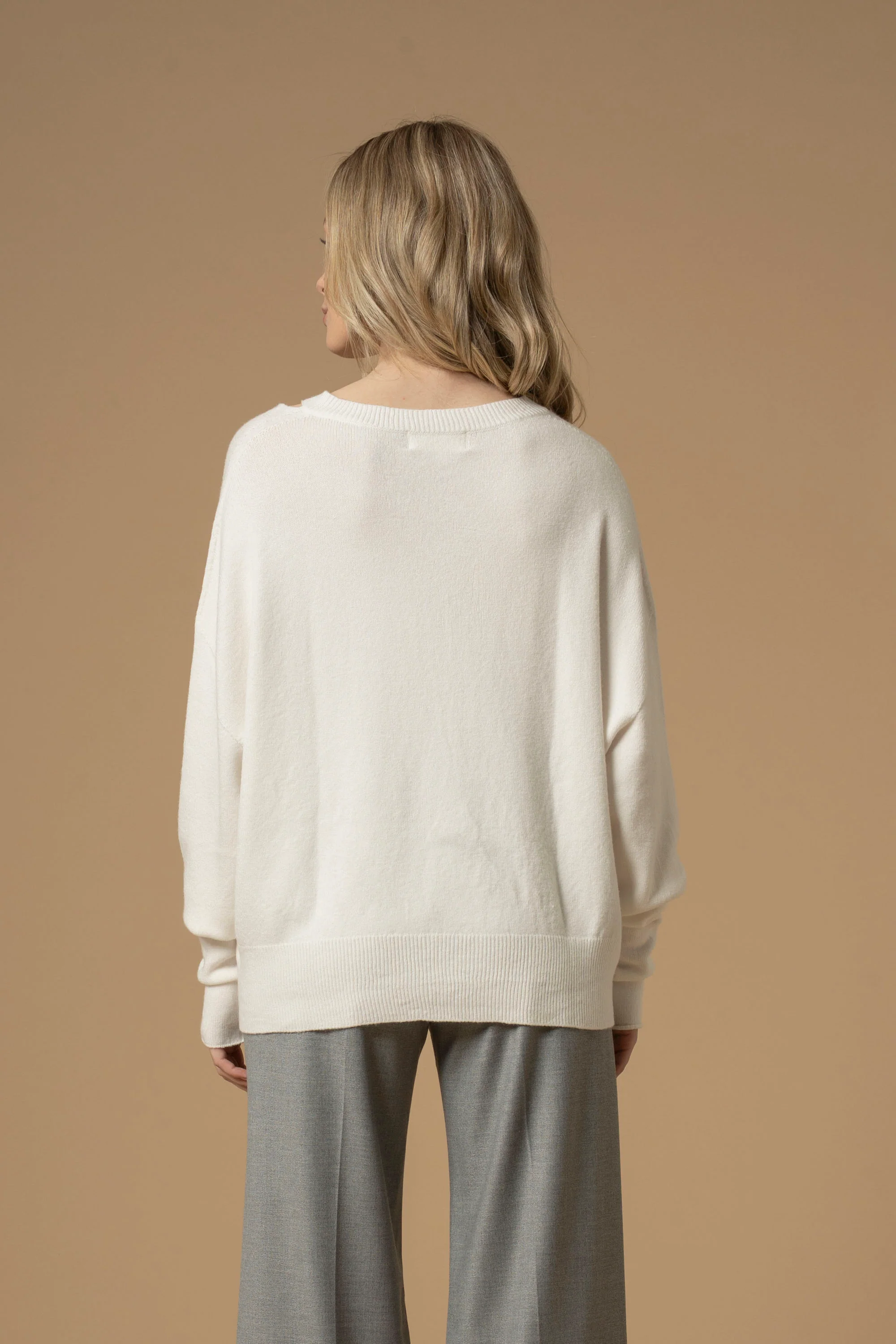 Maglia cut out scollo a V - Maglia M/L Barlaam - Image 2