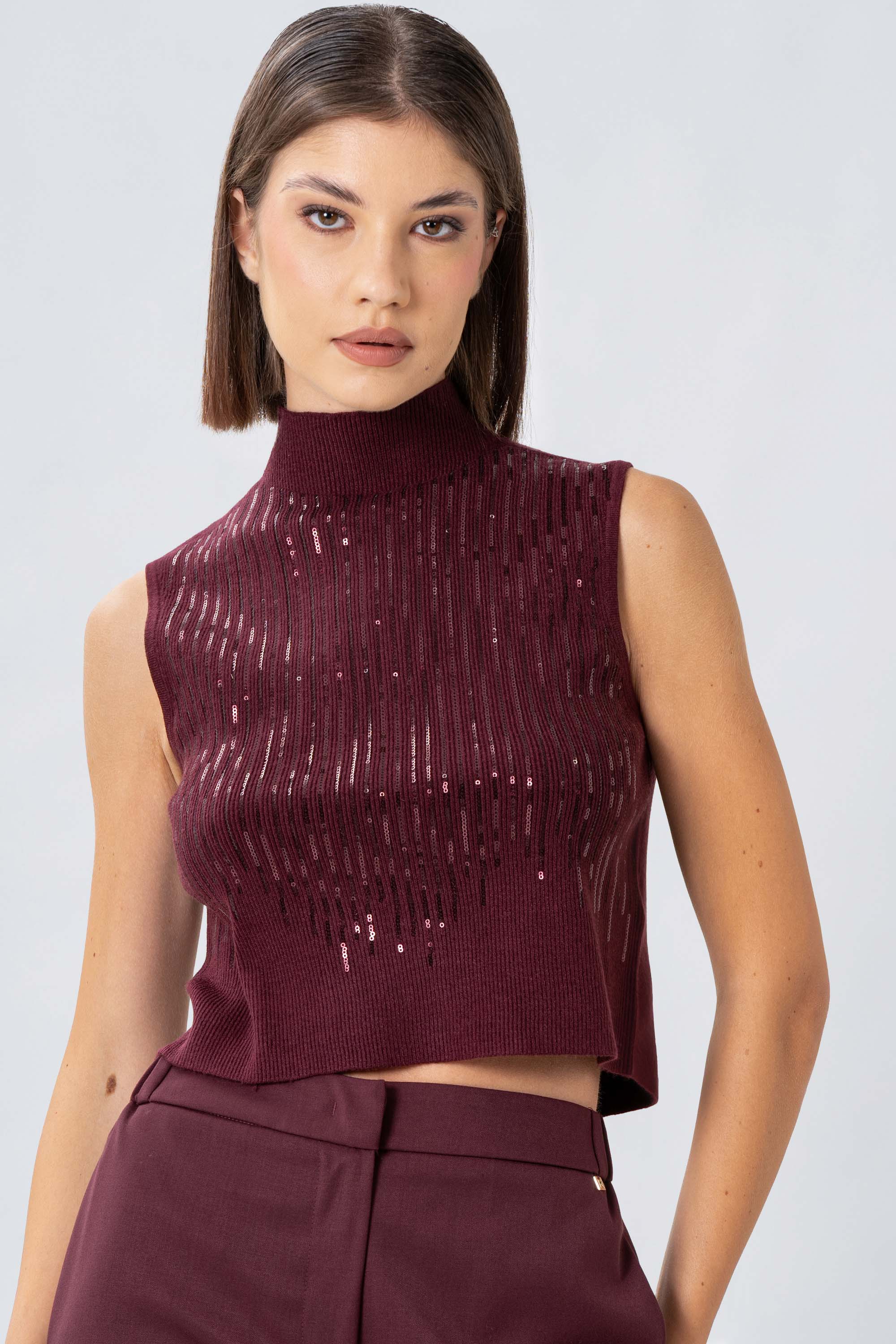 Maglia con dettagli in paillettes - MAGLIA S/M JANAX - Image 3