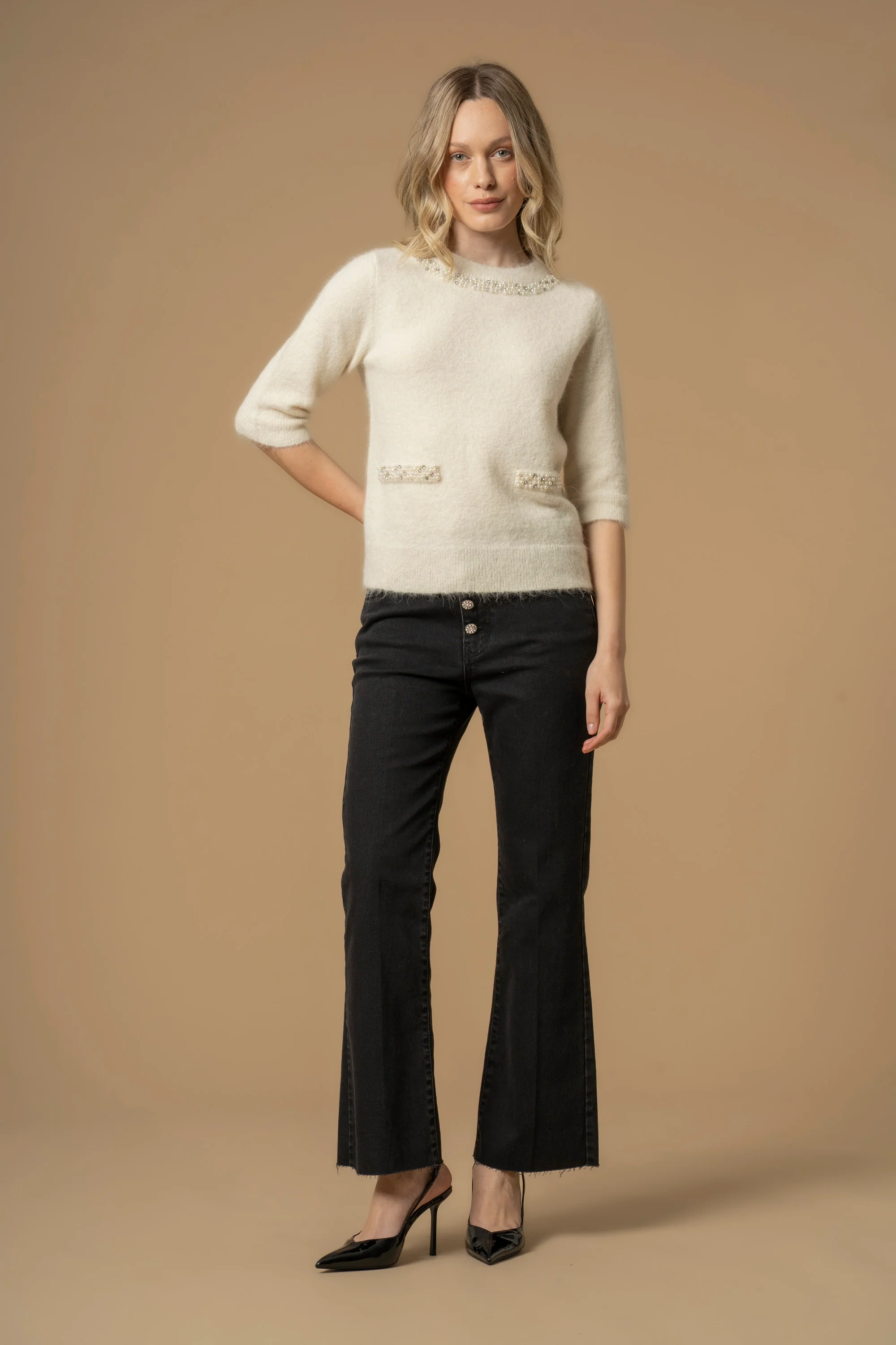 Maglia con dettagli in perle - Maglia M/L Anouska - Image 2