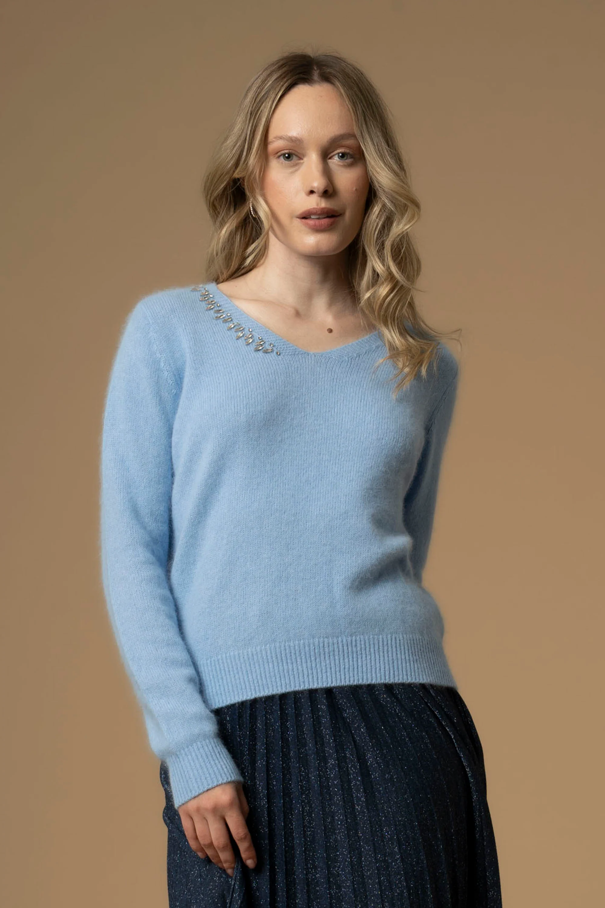 Maglia con dettaglio in pietre - Maglia M/L Con Applicazione Blakys