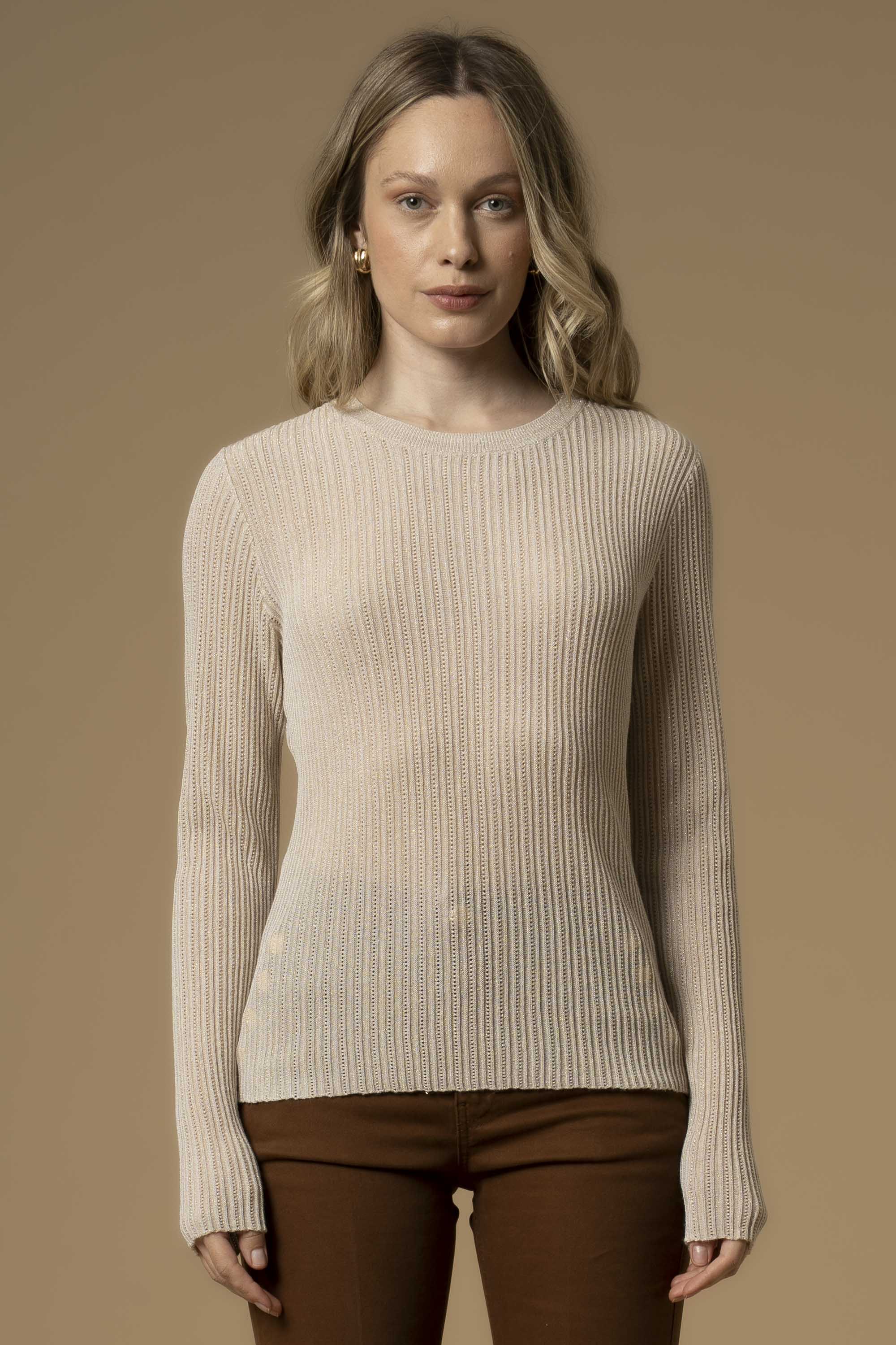 Maglia girocollo a coste - Maglia M/L Marialuz