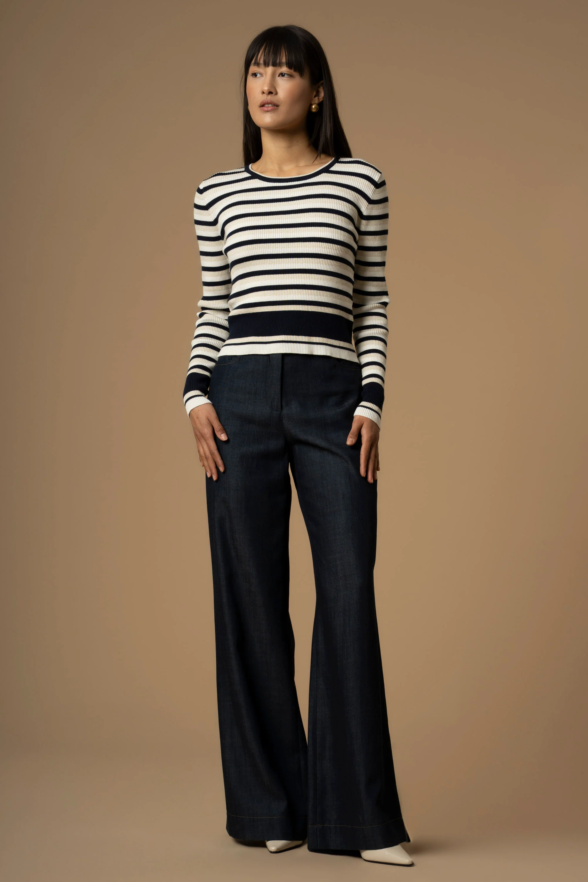 Maglia girocollo fantasia a righe - Maglia M/L Marianne - Image 2