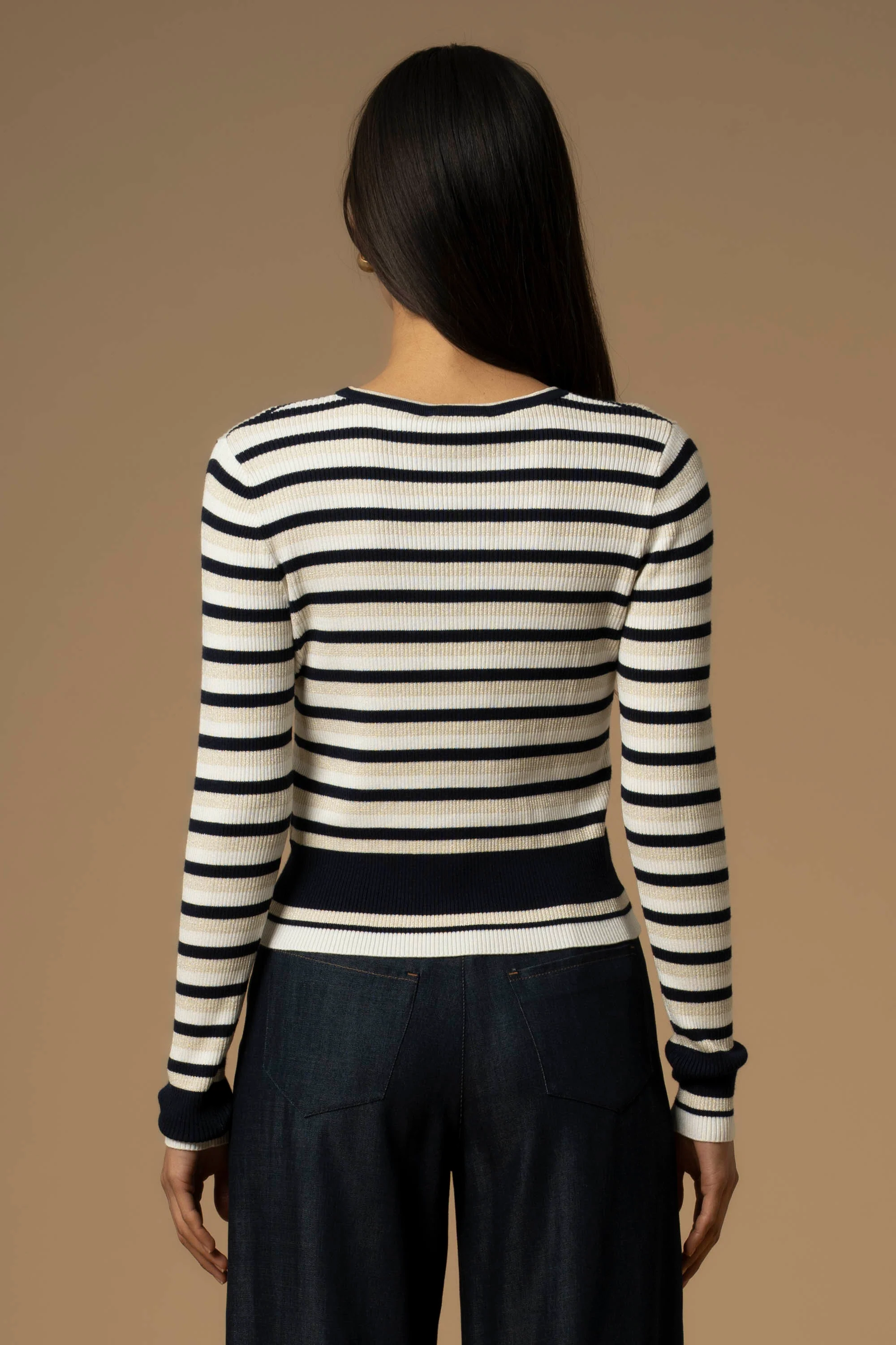 Maglia girocollo fantasia a righe - Maglia M/L Marianne - Image 4