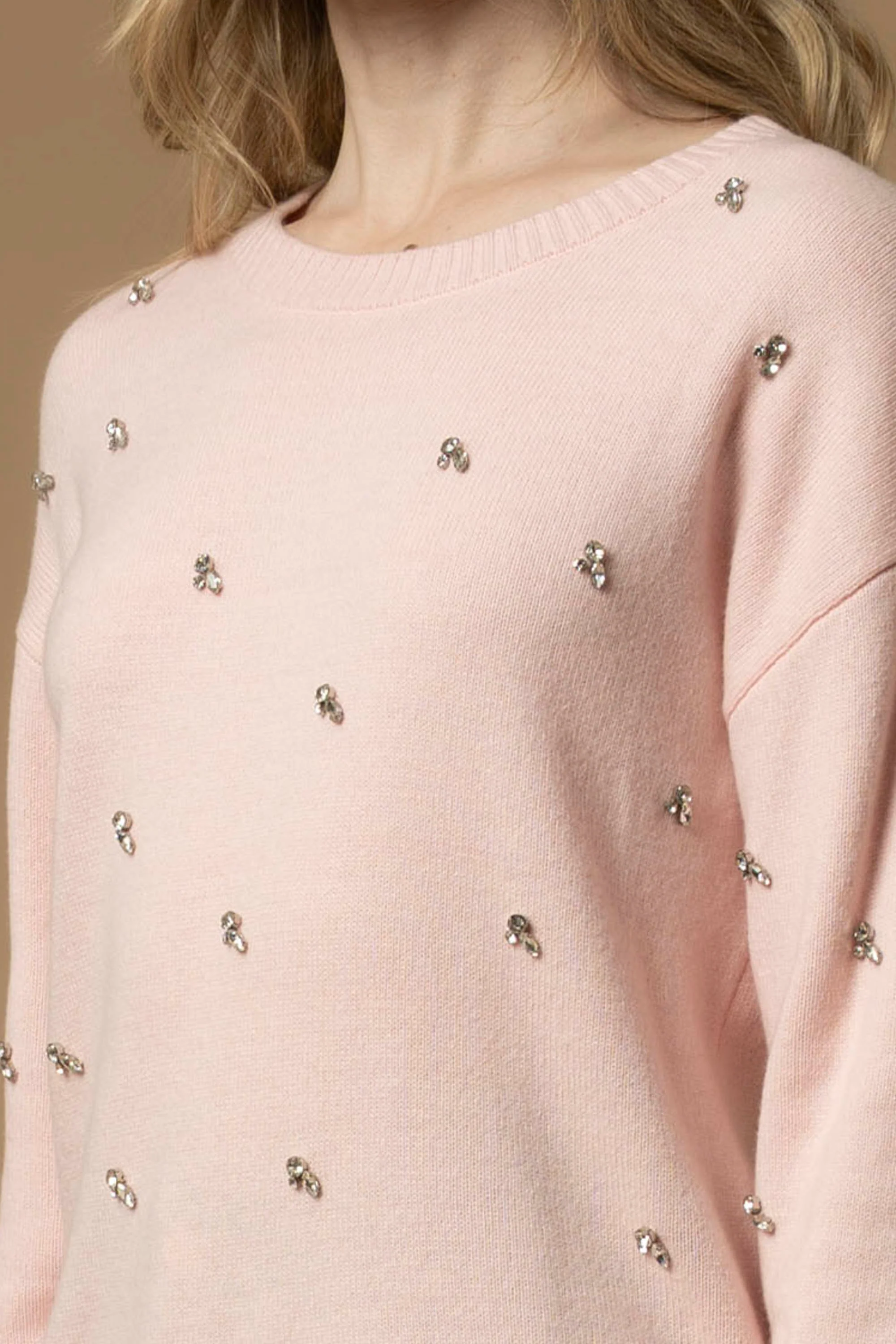 Maglia girocollo con ricami in pietre - Maglia M/L Marielina - Image 8
