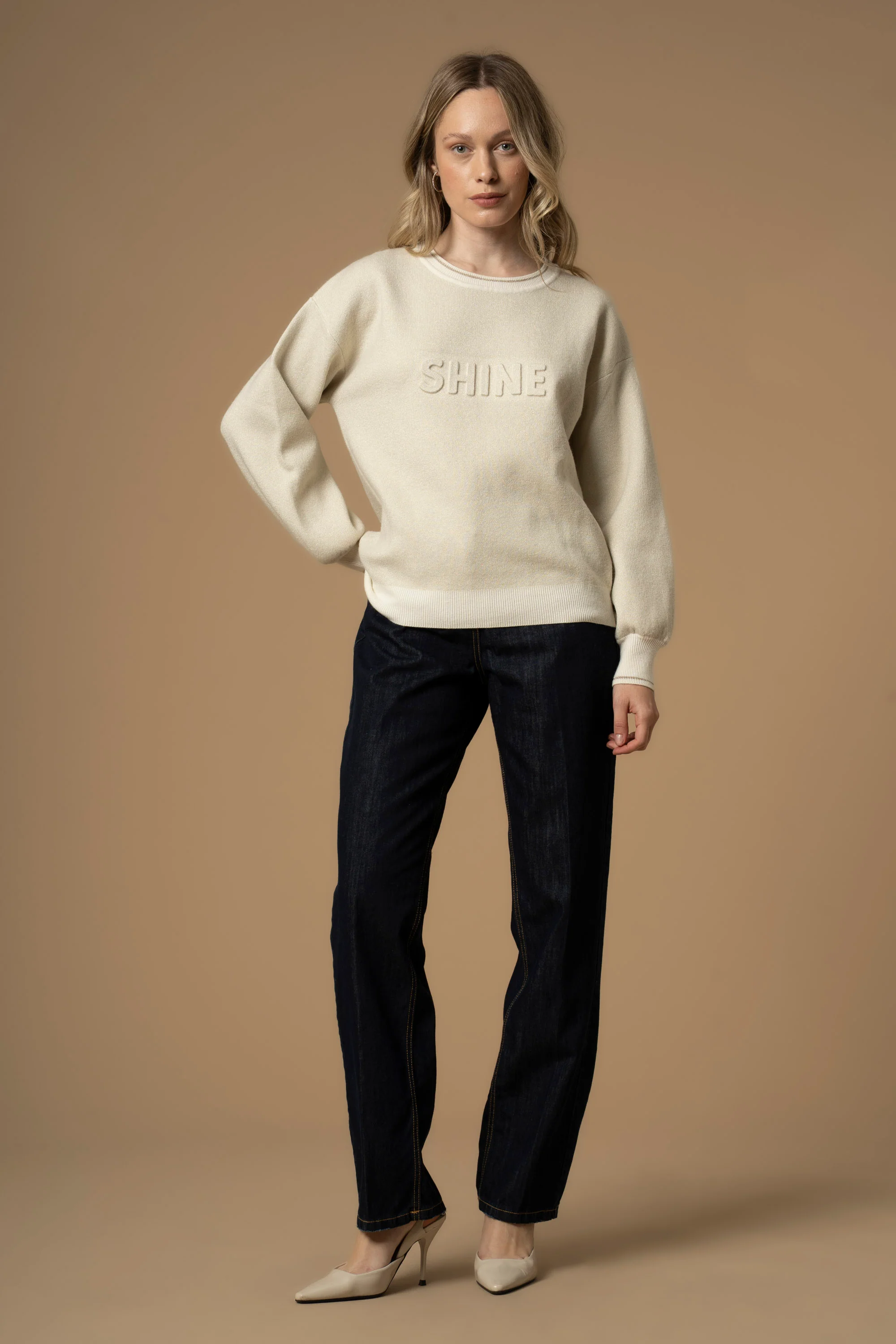 Maglia girocollo con stampa lettering - Maglia M/L Ennona - Image 2