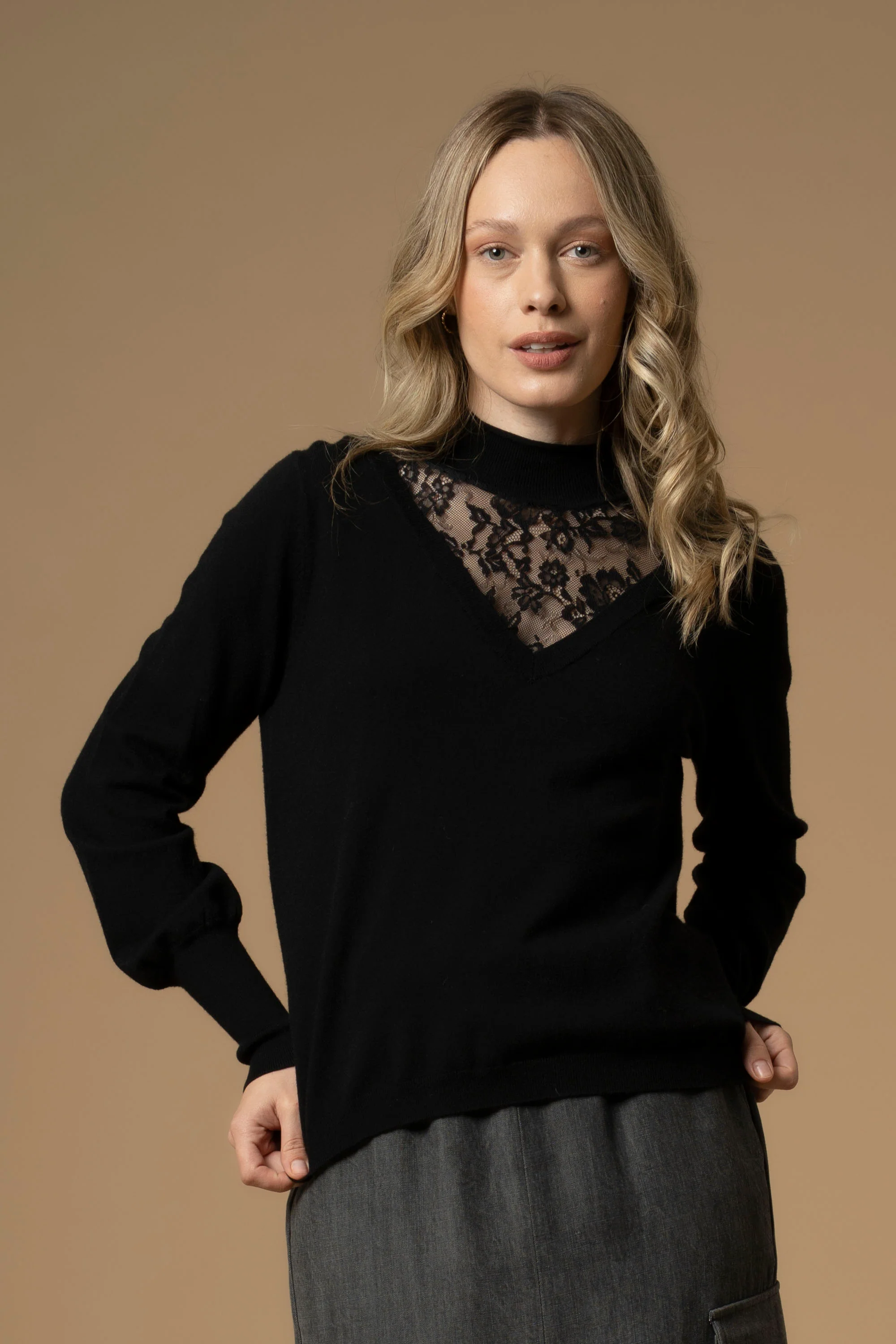 Maglia con inserto in pizzo - Maglia M/L Egeria - Image 6
