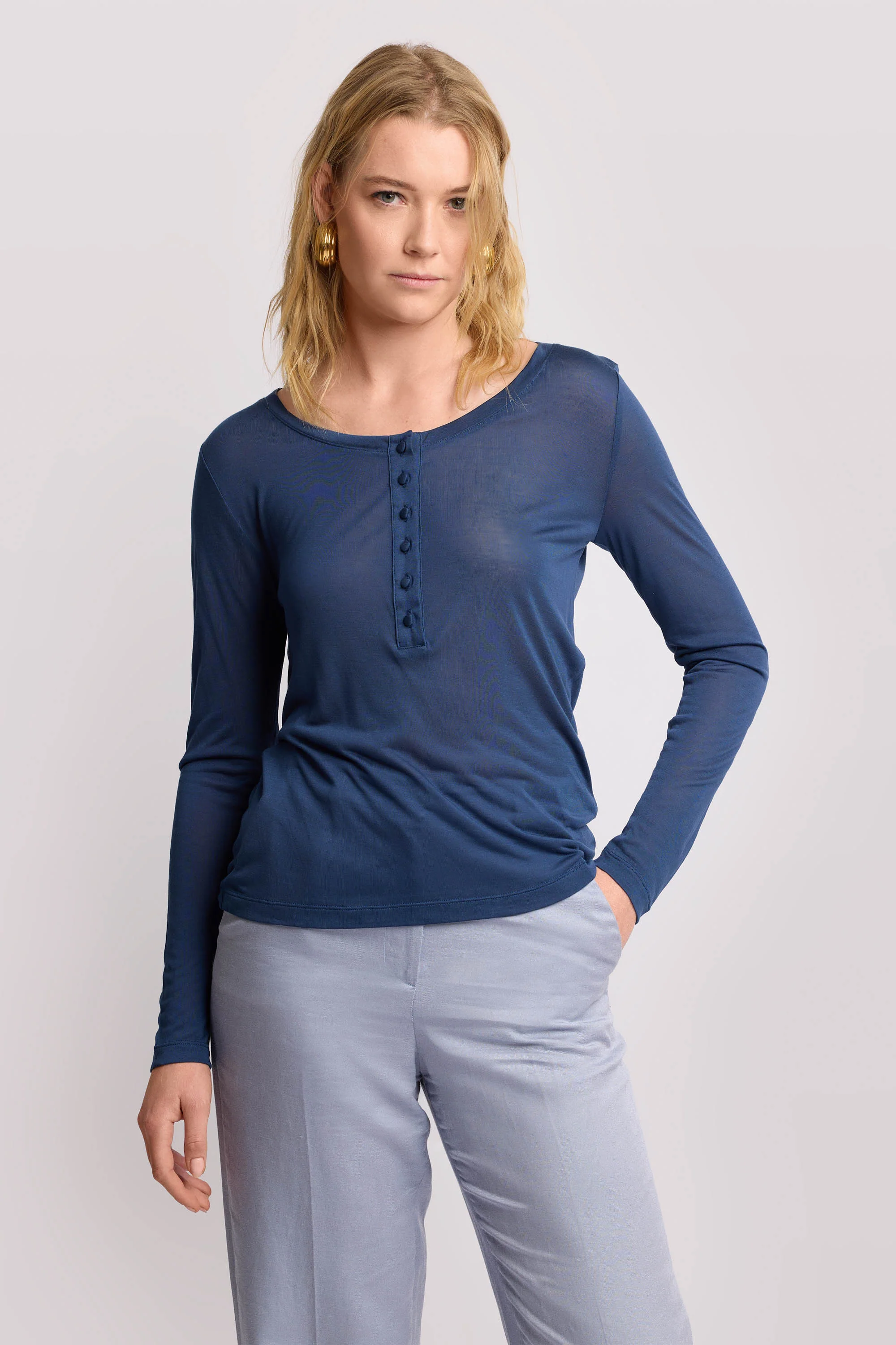 Maglia minimal con bottoni - T-SHIRT M/L FLORENTIN
