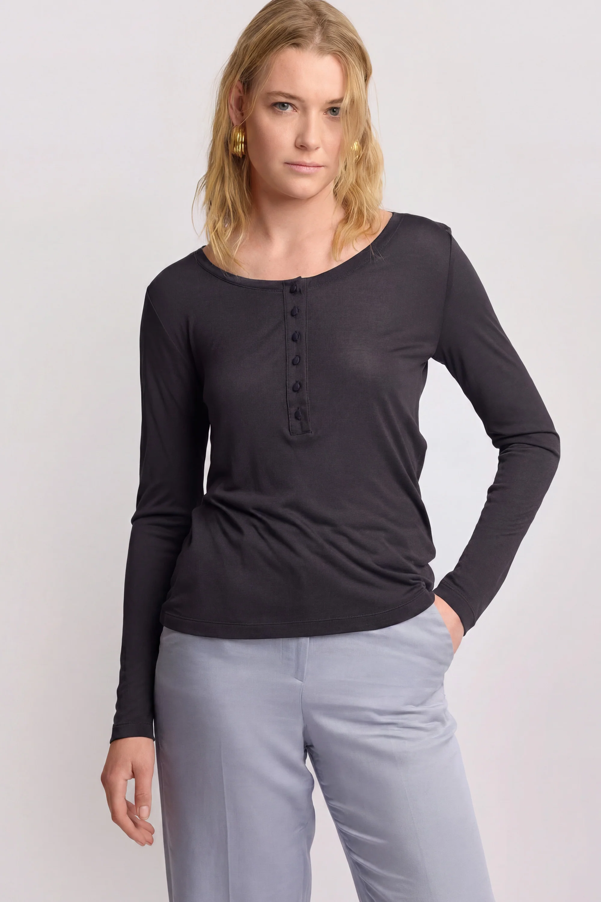 Maglia minimal con bottoni - T-SHIRT M/L FLORENTIN - Image 5