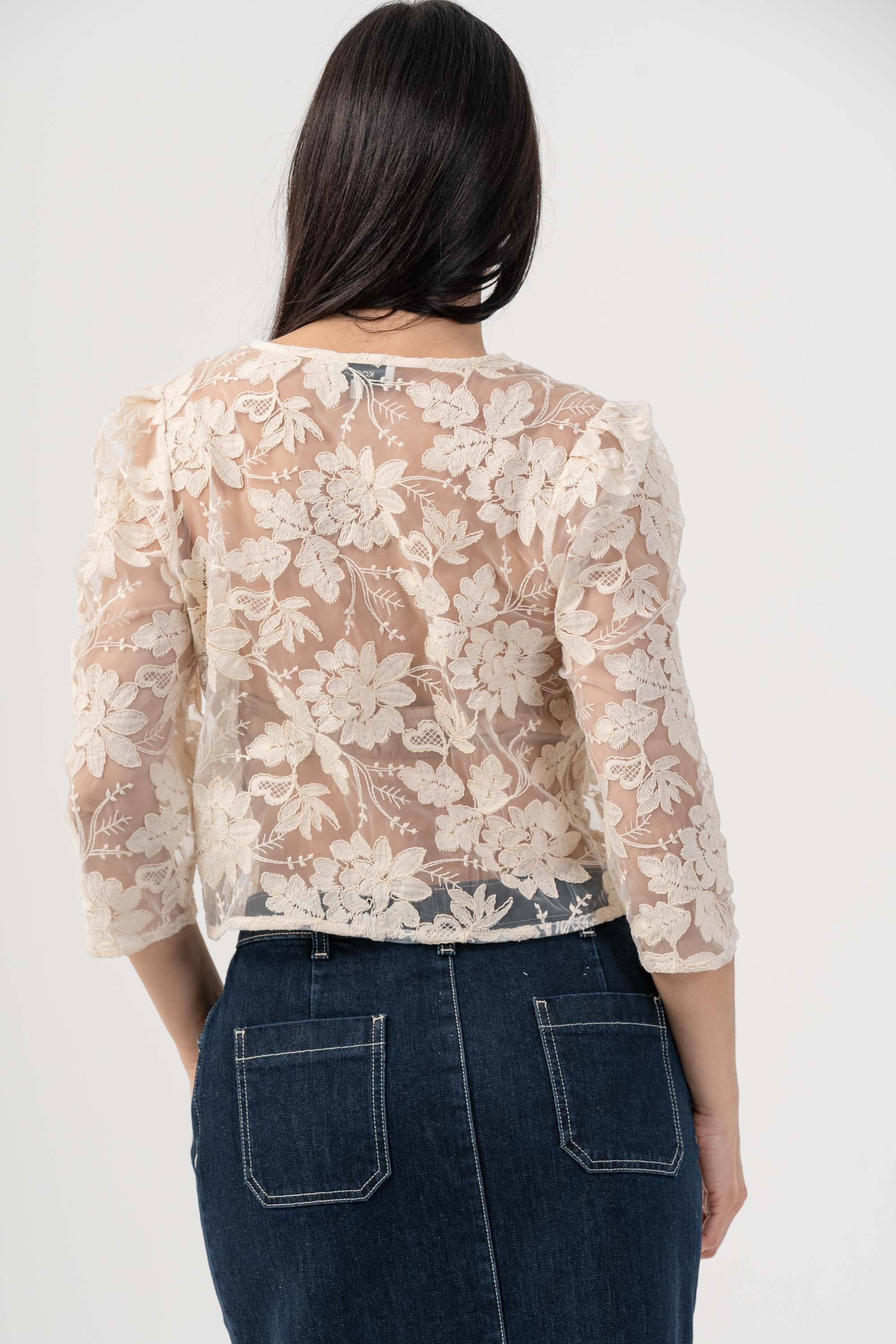 Maglia in pizzo ricamato - BLUSA BLUSAX - Image 4