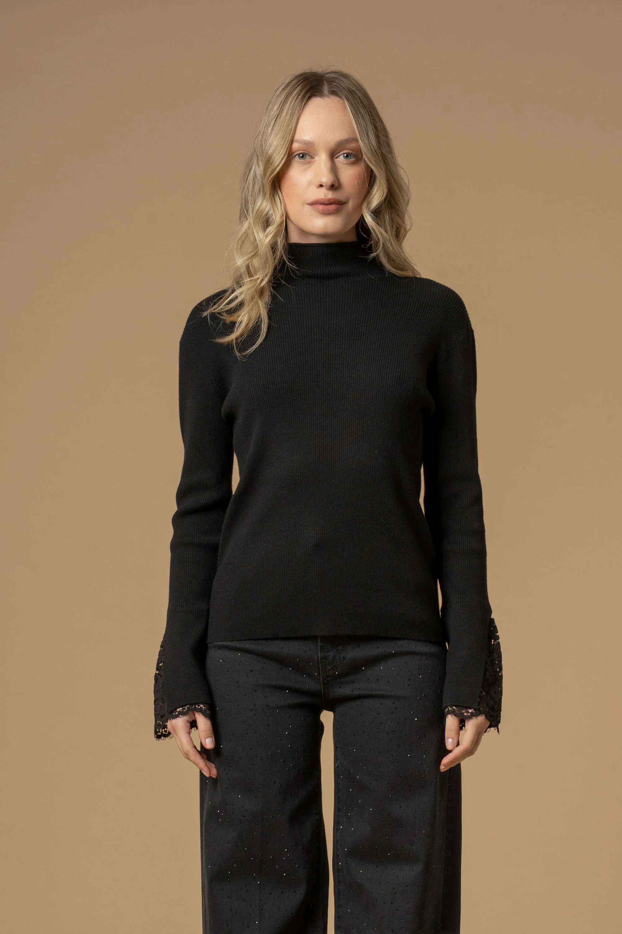 Maglia con polsini in pizzo - Maglia M/L Clarenna - Image 6